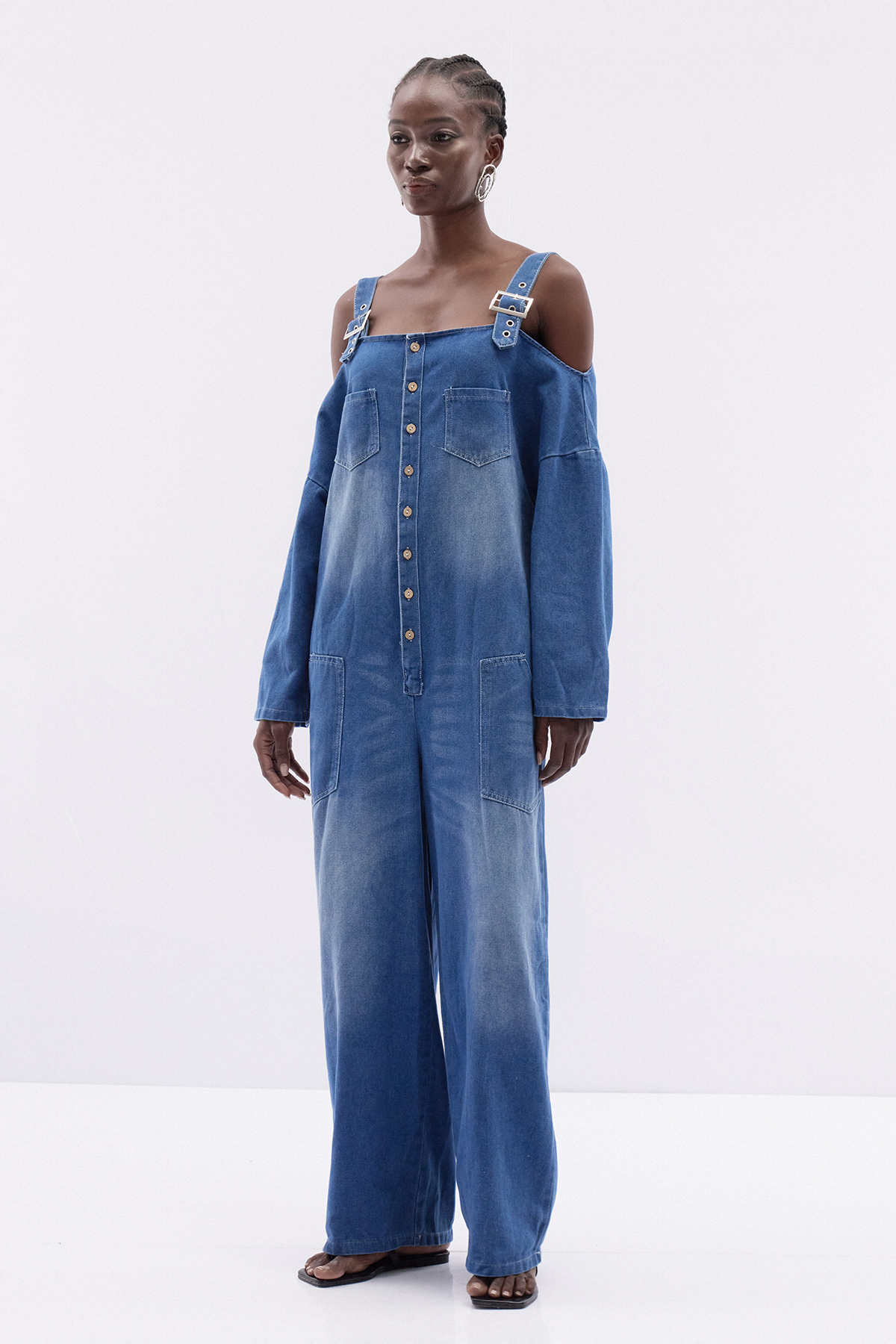 Itziar Buckle Denim Jumpsuit