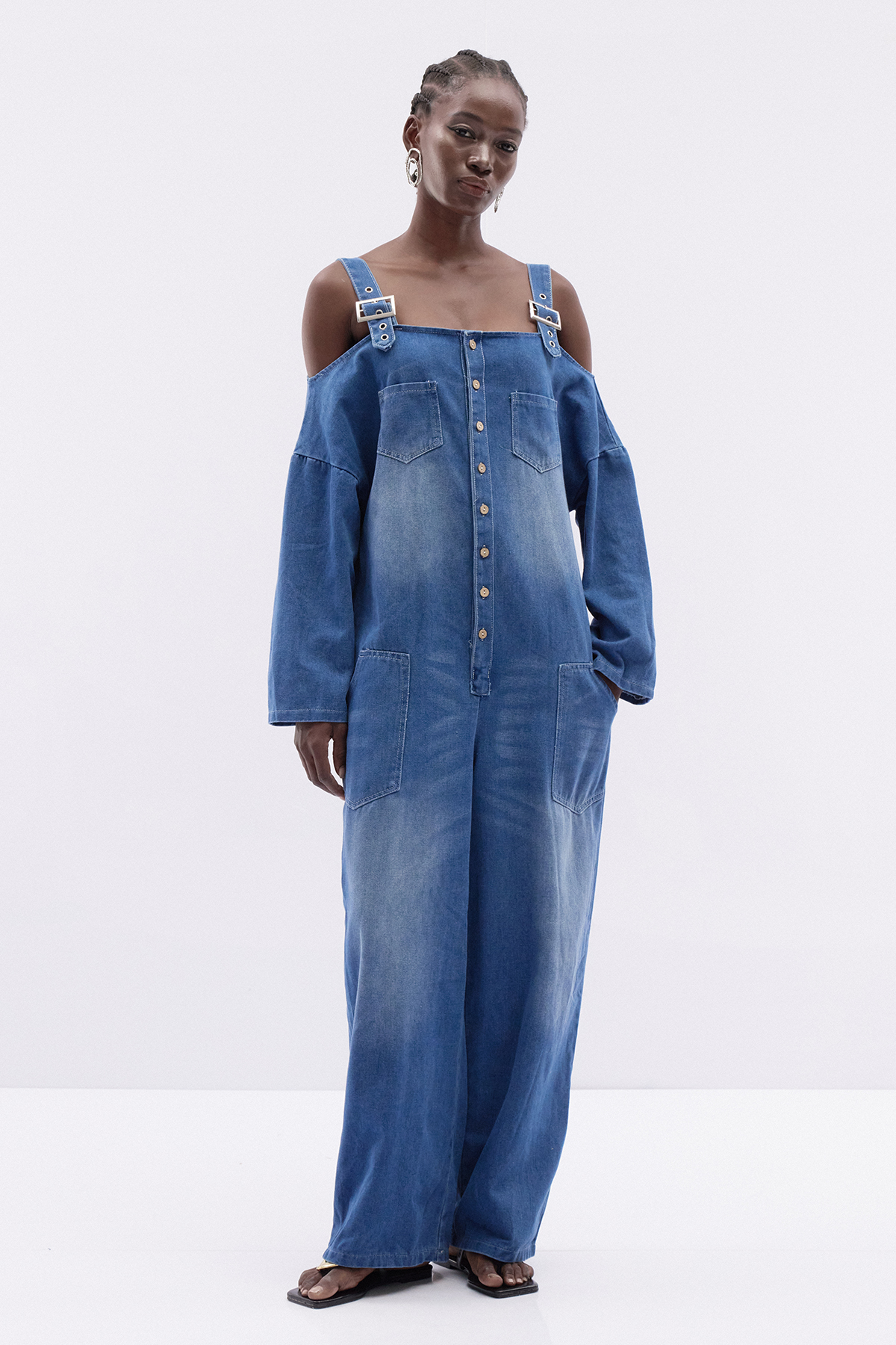 Itziar Buckle Denim Jumpsuit