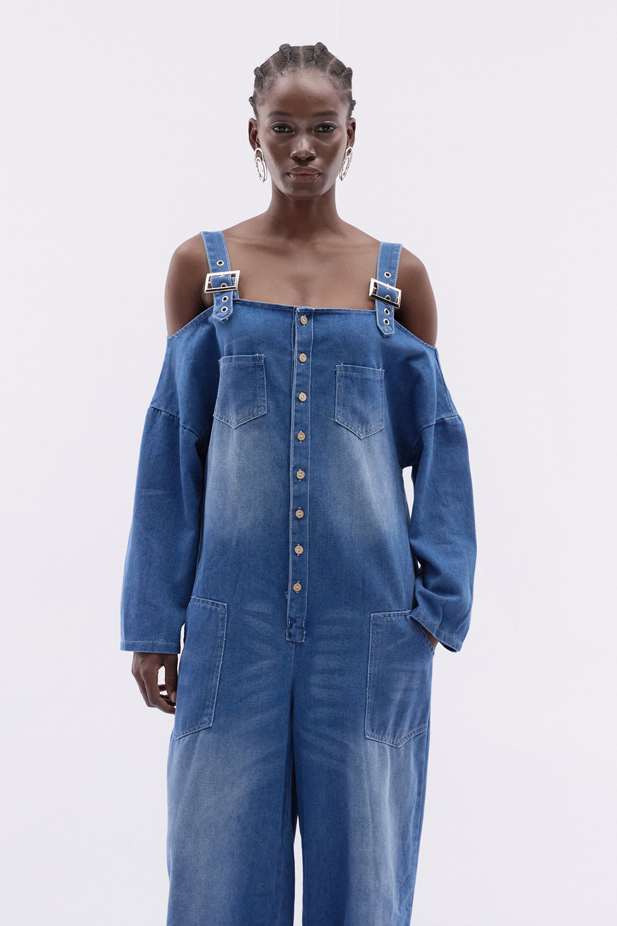 Itziar Buckle Denim Jumpsuit