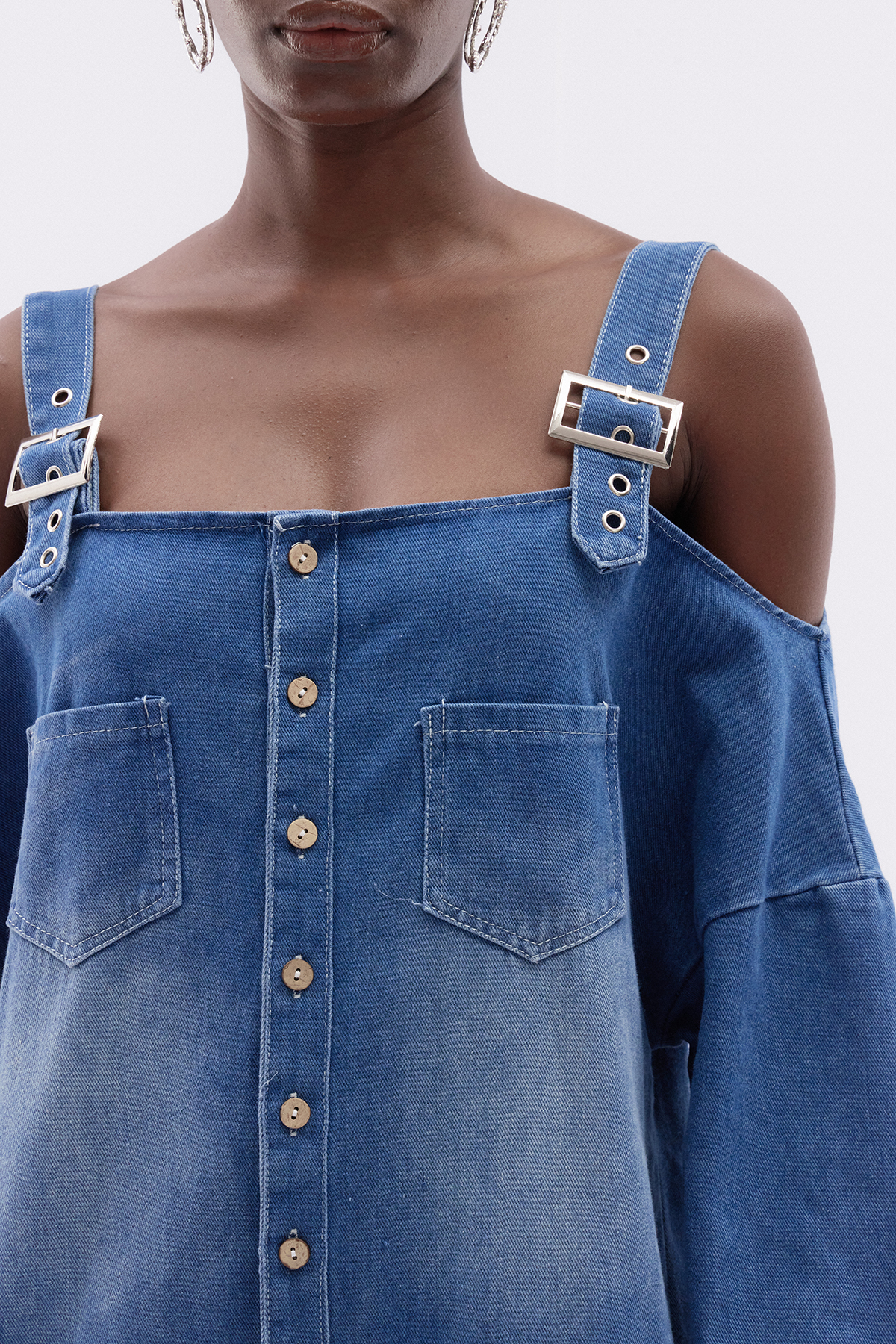 Itziar Buckle Denim Jumpsuit