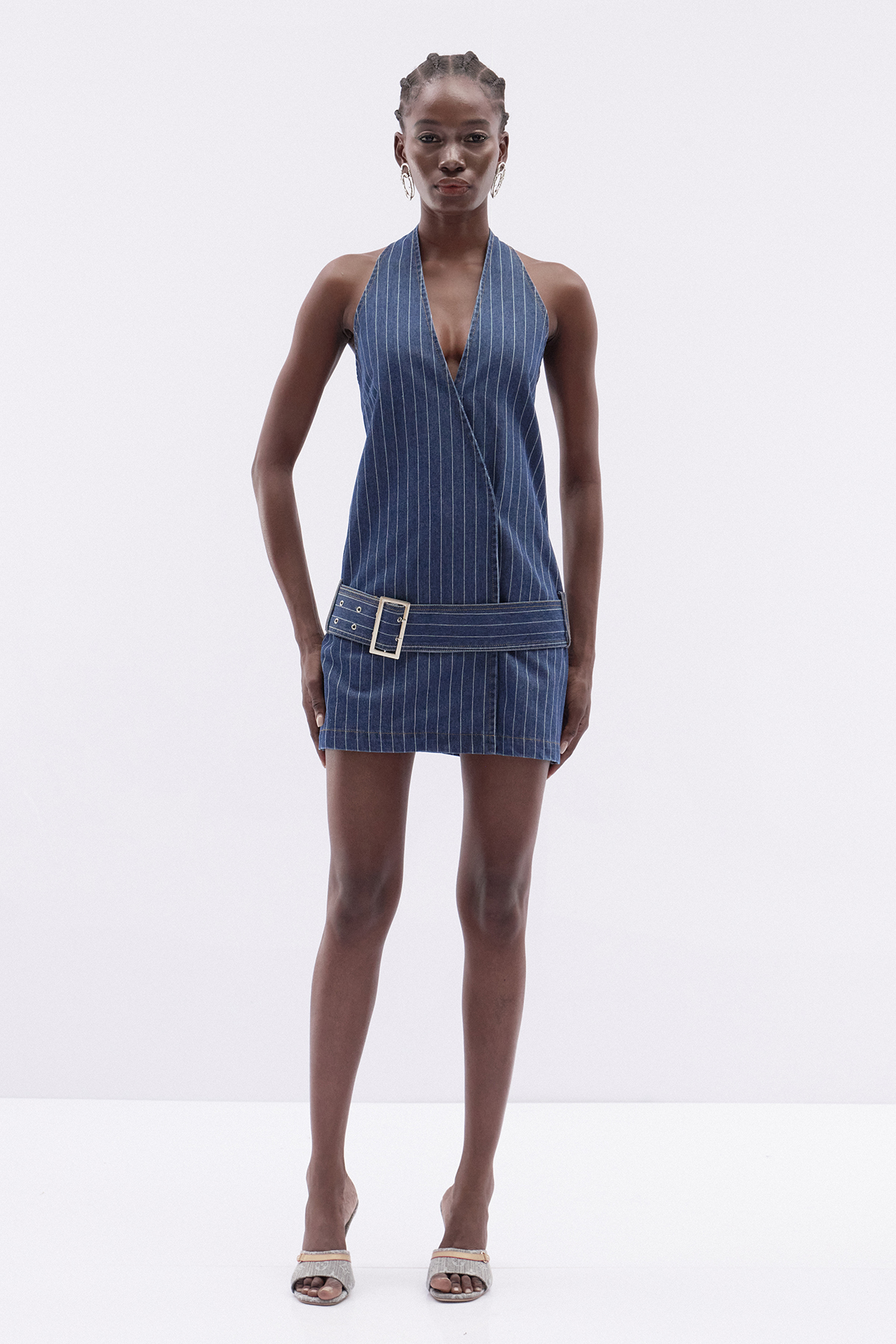 Iudith Sleeveless Stripe Mini Dress