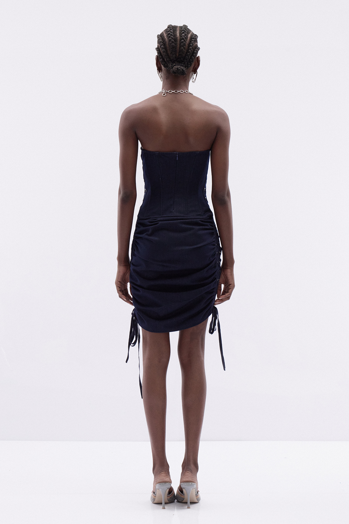Iudithu Strapless Denim Mini Dress