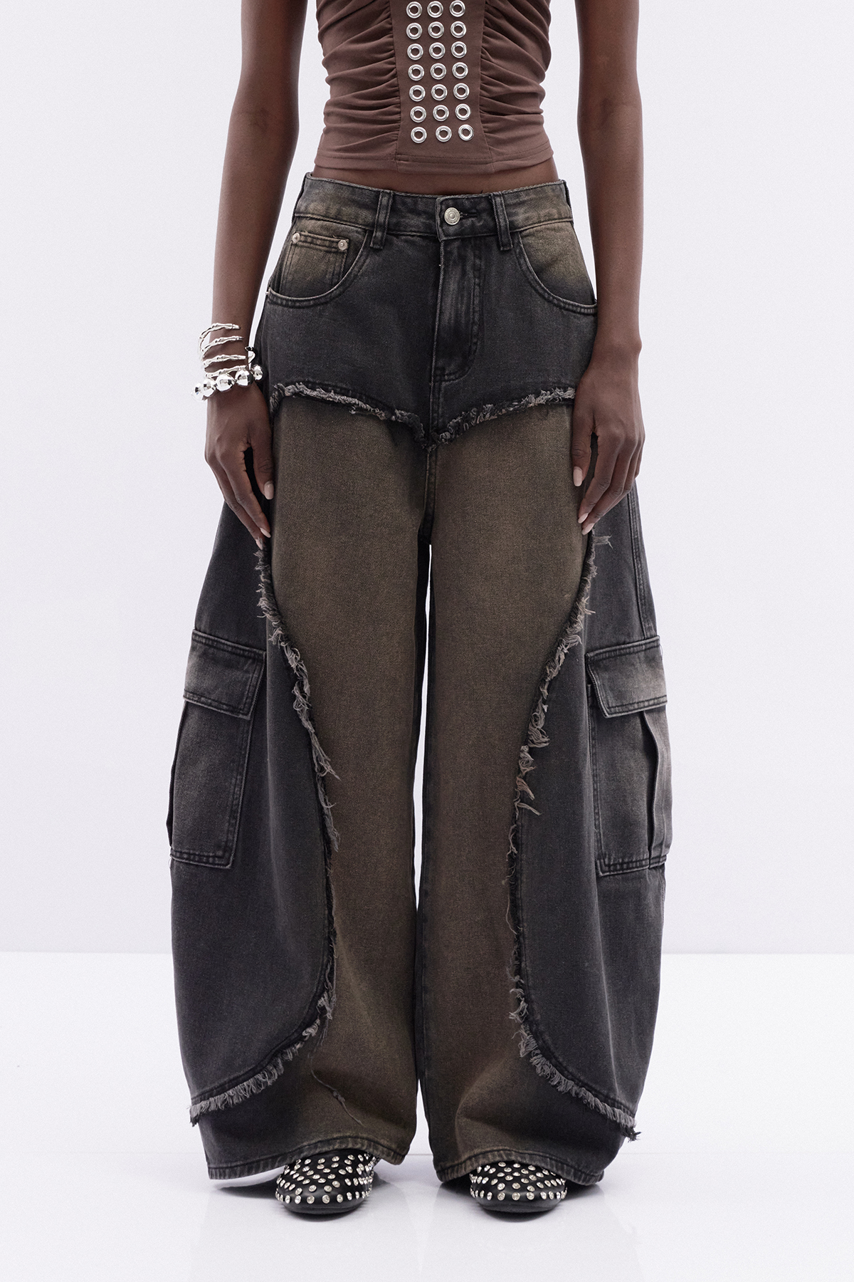 Iulia Fringe Cargo Jeans