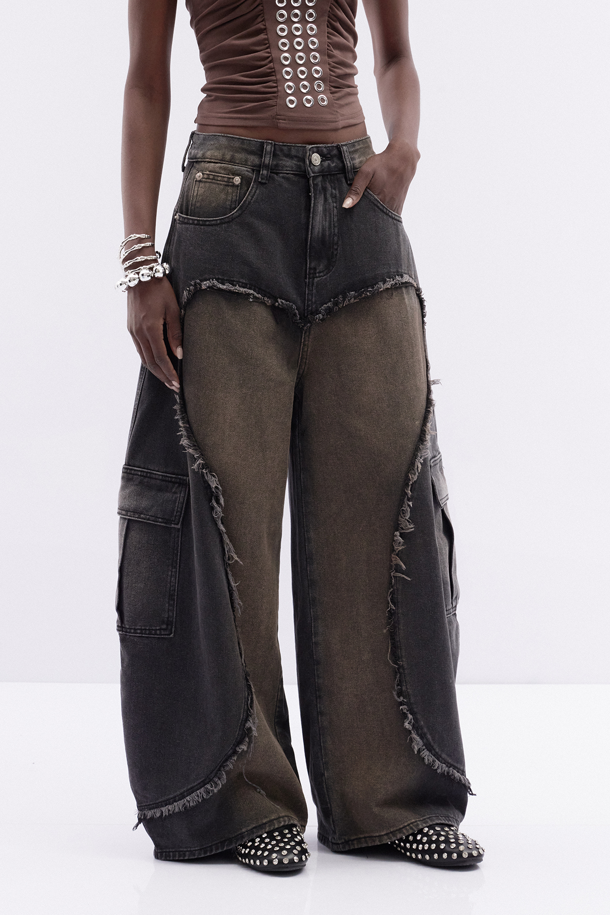 Iulia Fringe Cargo Jeans