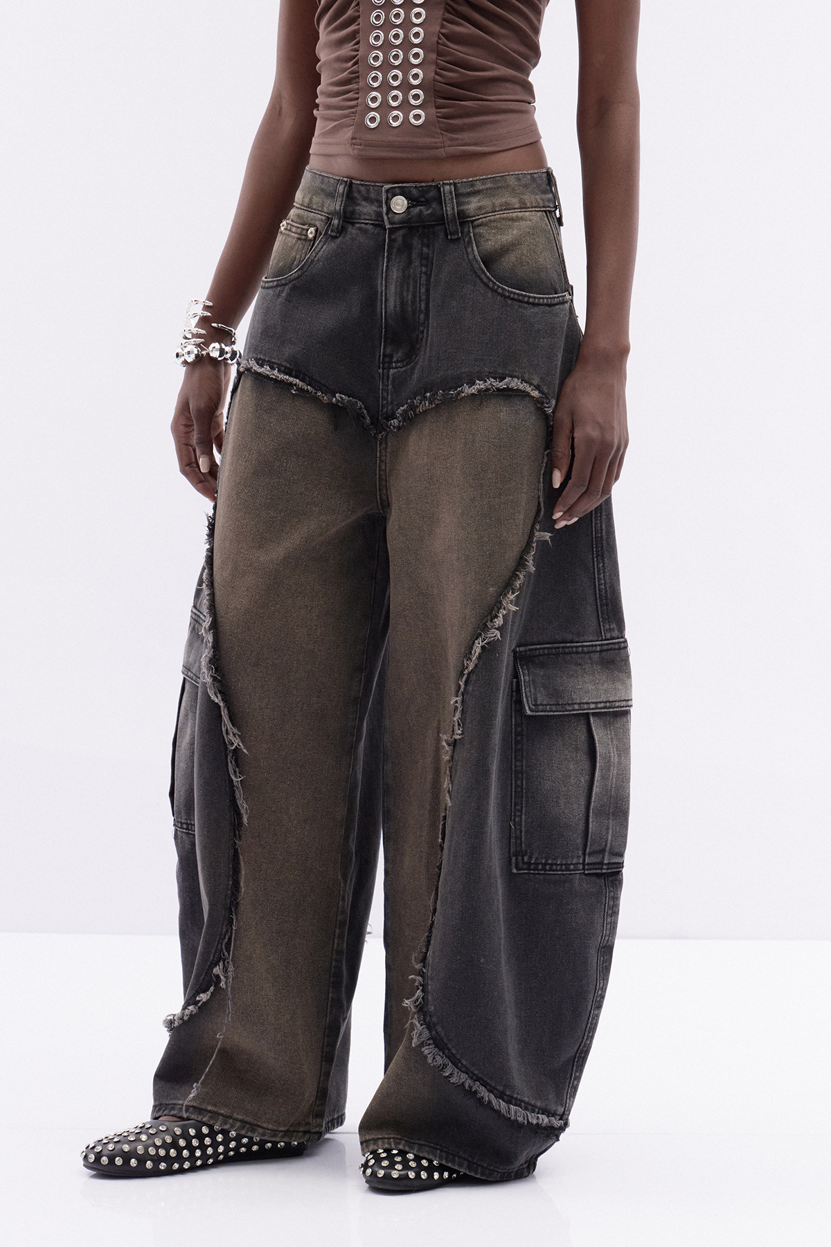 Iulia Fringe Cargo Jeans