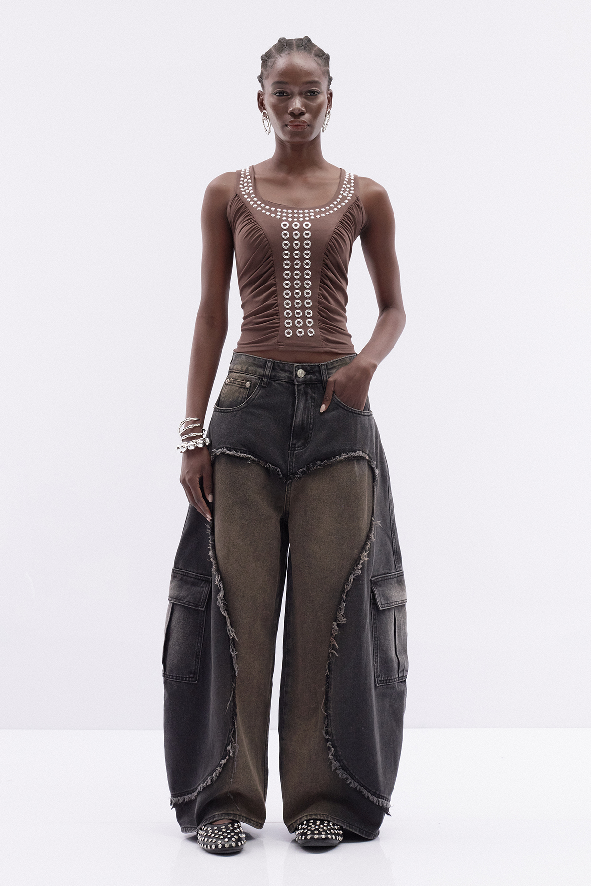 Iulia Fringe Cargo Jeans