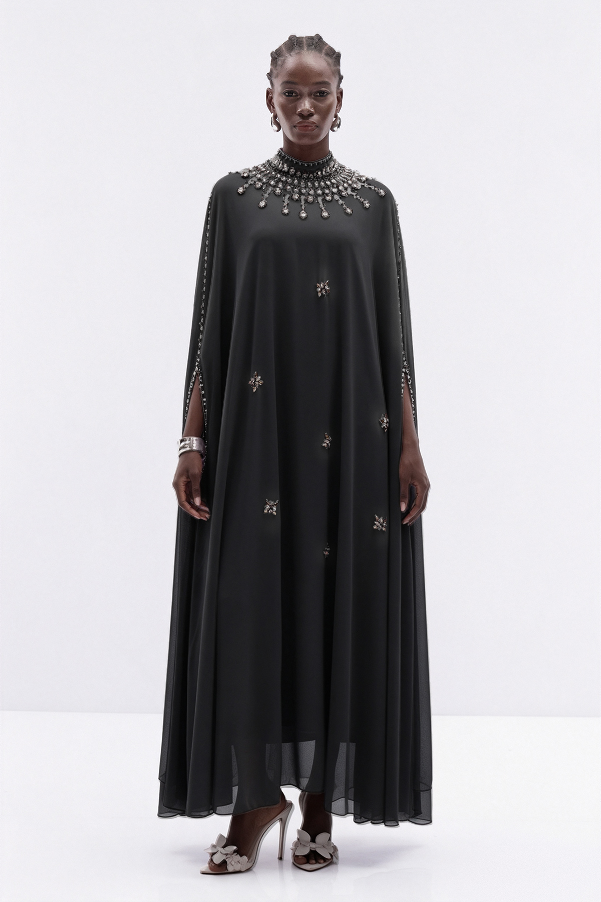 Iuliu Crystal Mesh Maxi Dress In Black