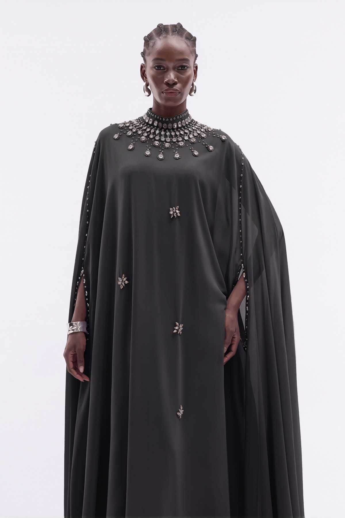 Iuliu Crystal Mesh Maxi Dress In Black
