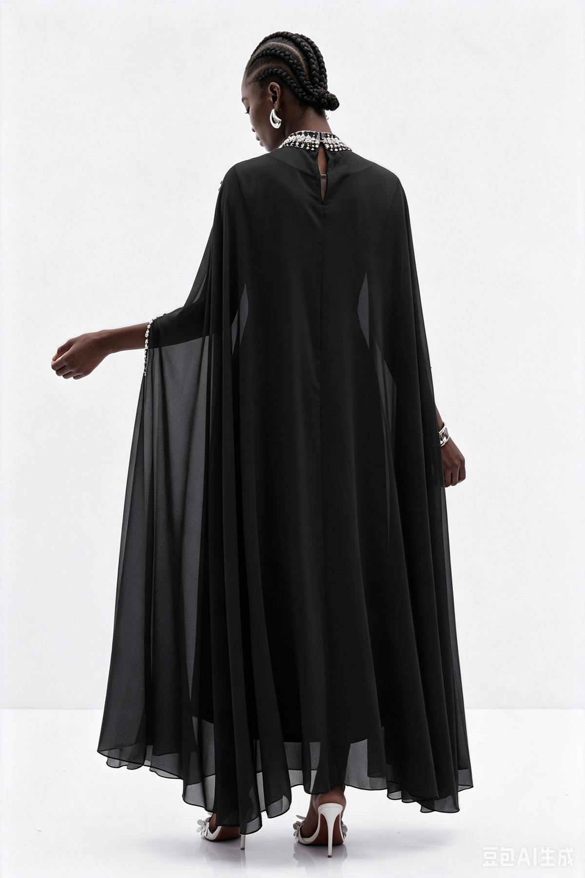 Iuliu Crystal Mesh Maxi Dress In Black
