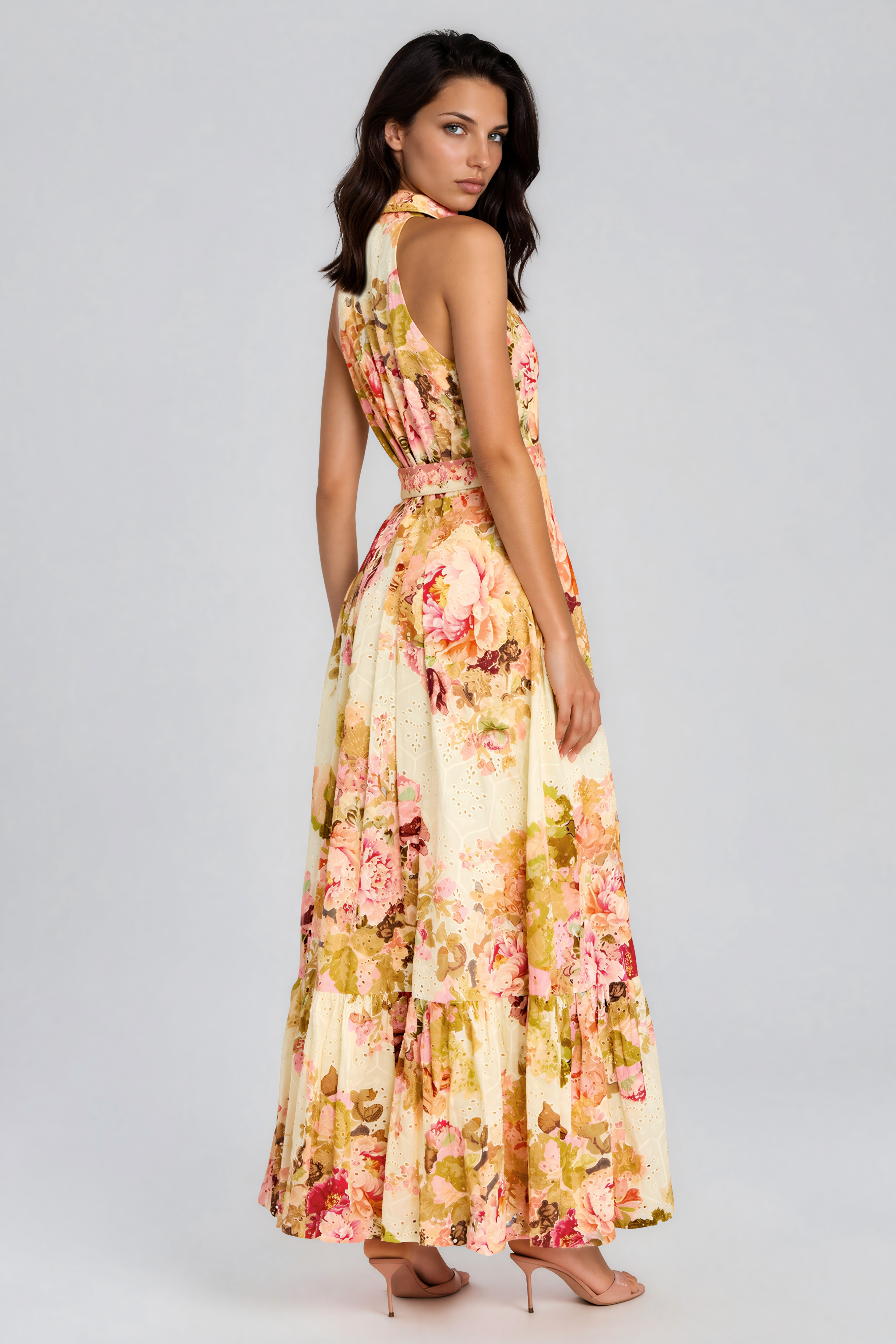 Iuppiter Halter Neck Floral Maxi Dress