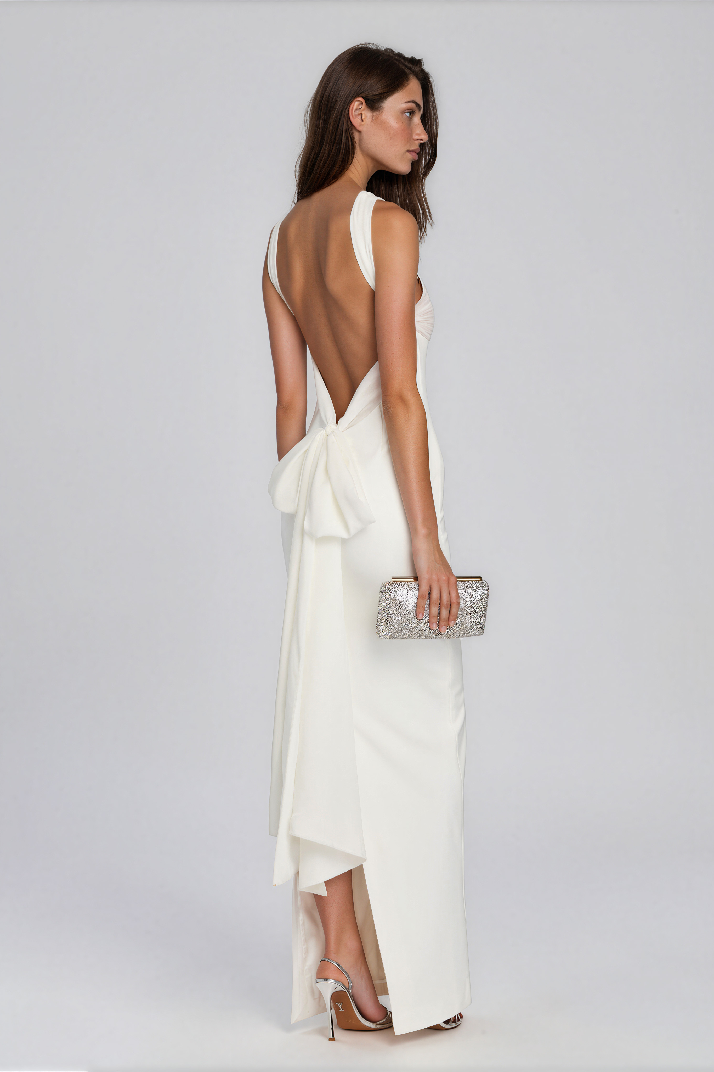 Iustinianus Backless Mesh Maxi Dress