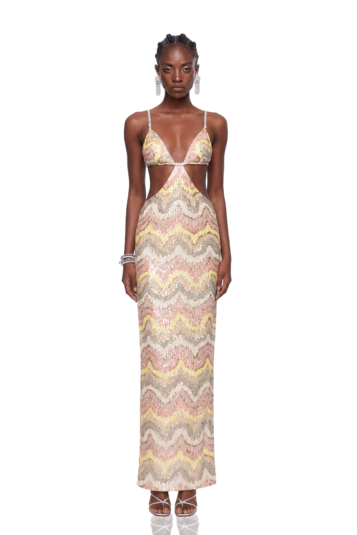 Iustinus Sequin Backless Maxi Dress