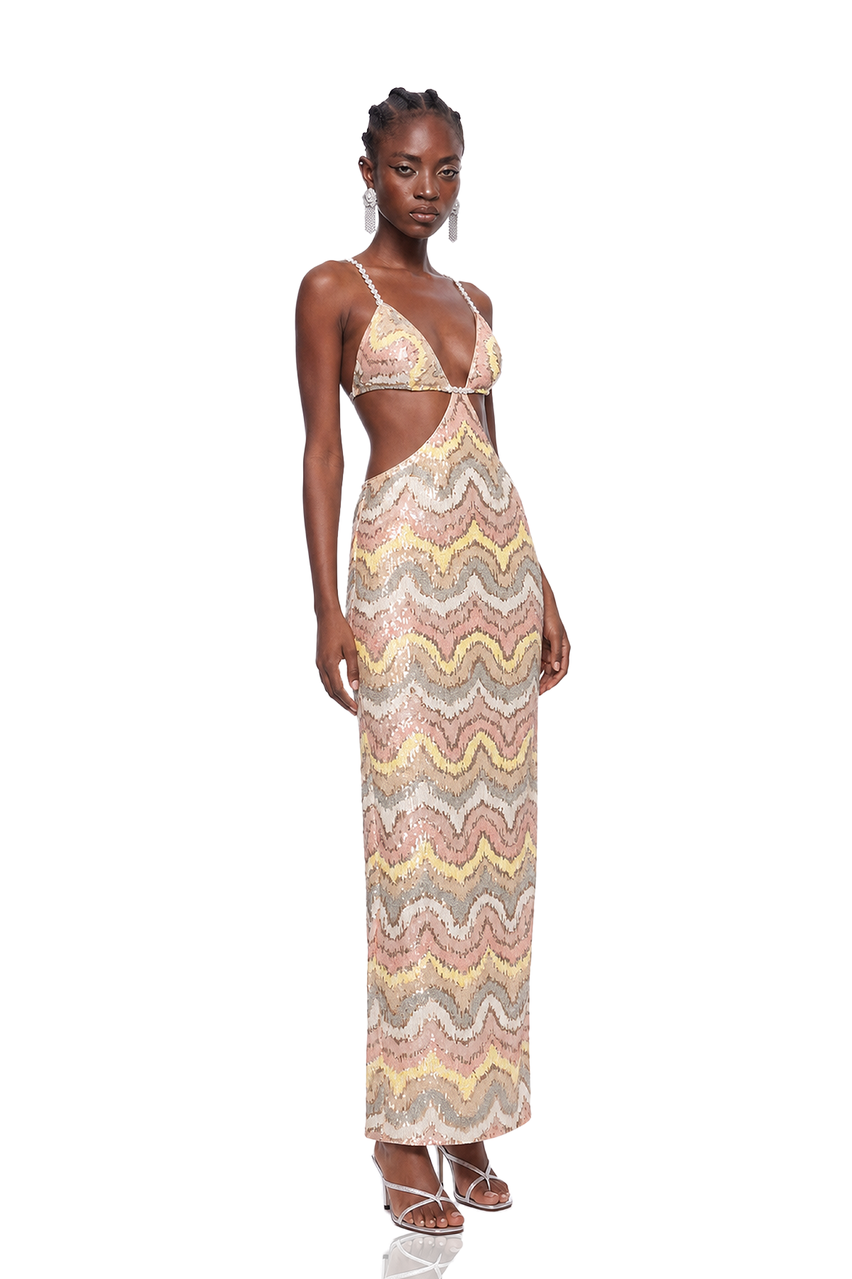 Iustinus Sequin Backless Maxi Dress