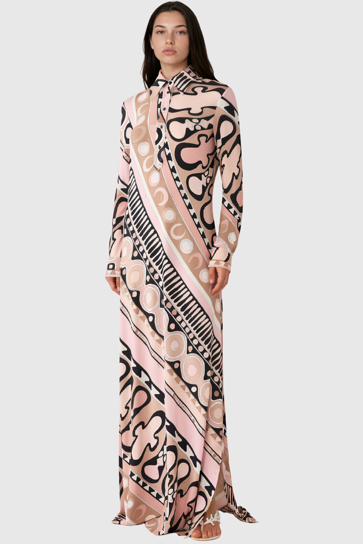 Iuvenalis Print Split Maxi Dress