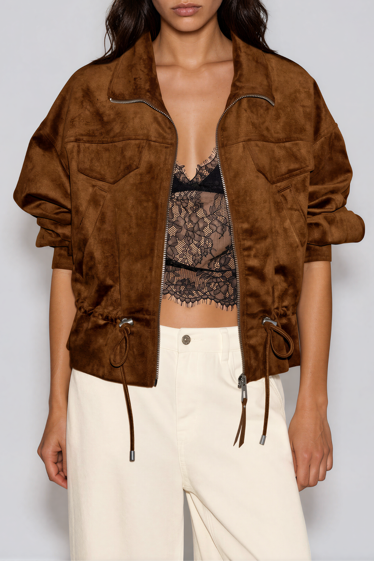 Ivah Suede Drawstring Jacket