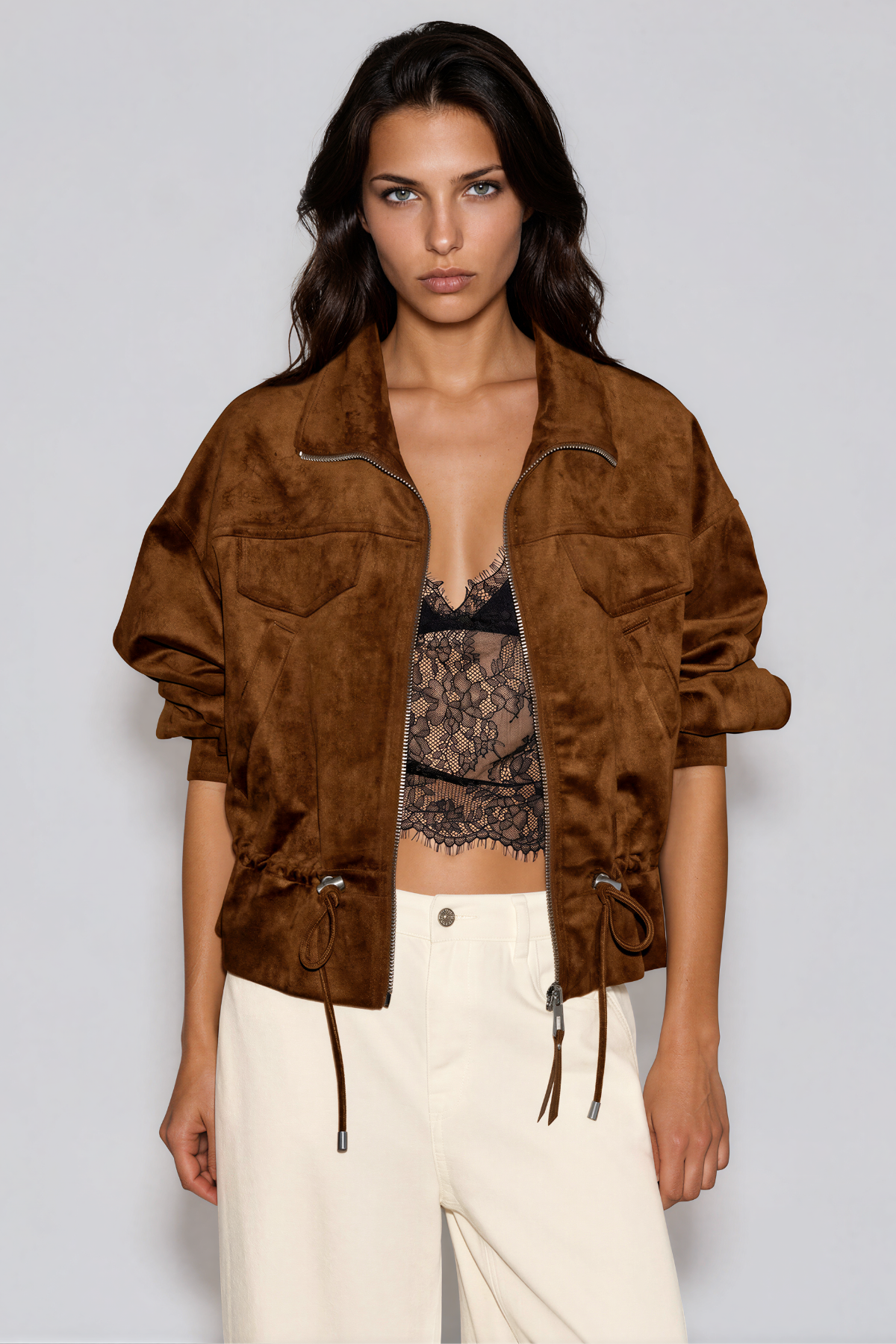 Ivah Suede Drawstring Jacket