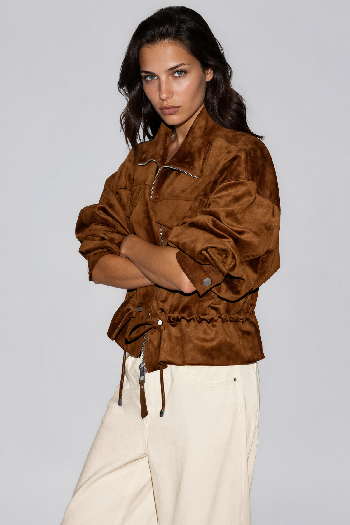 Ivah Suede Drawstring Jacket