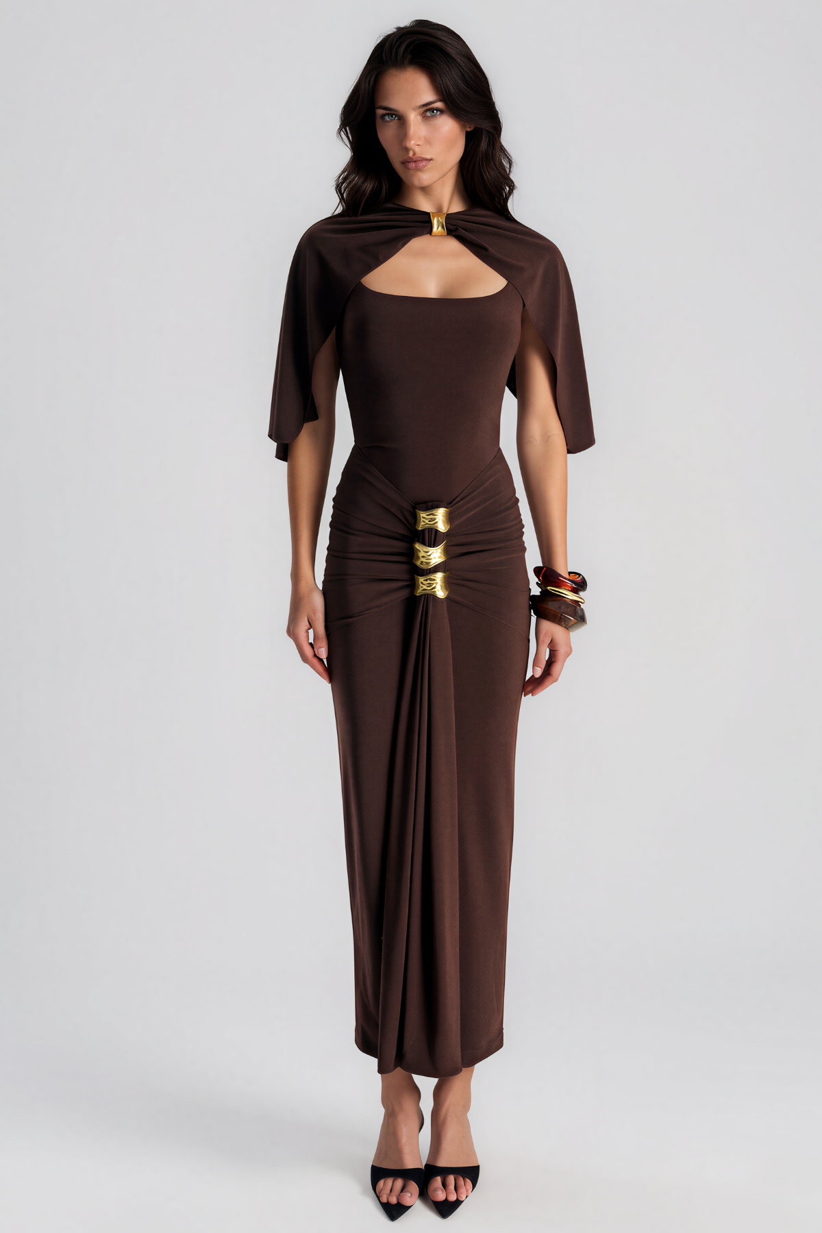 Ivailo Ruch Shawl Maxi Dress
