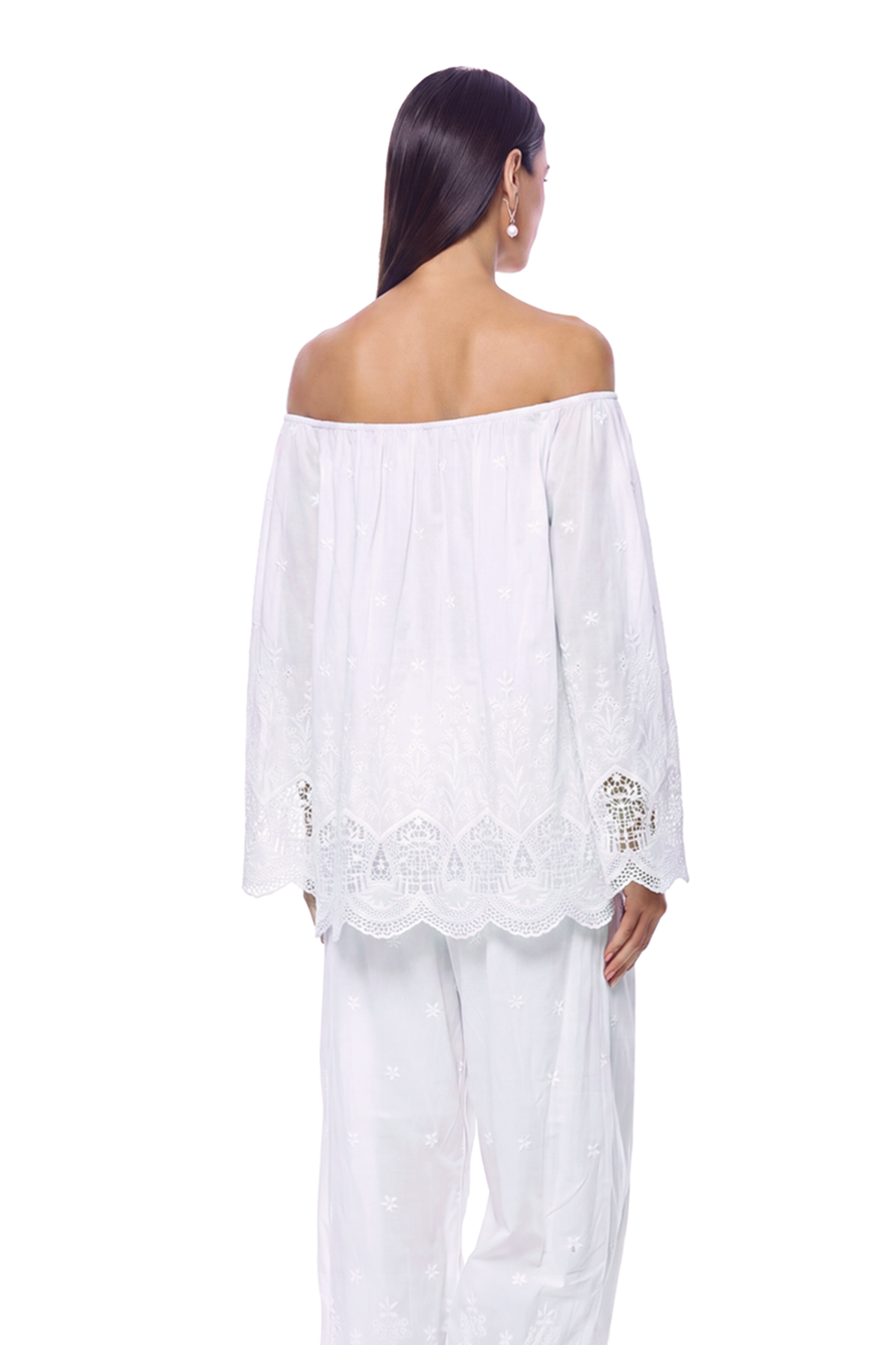 Ivane Drawstring Embroidered Top