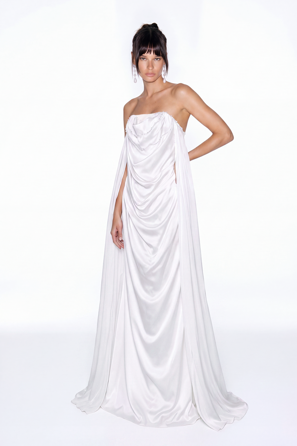 Ivars Draped Satin Maxi Dress