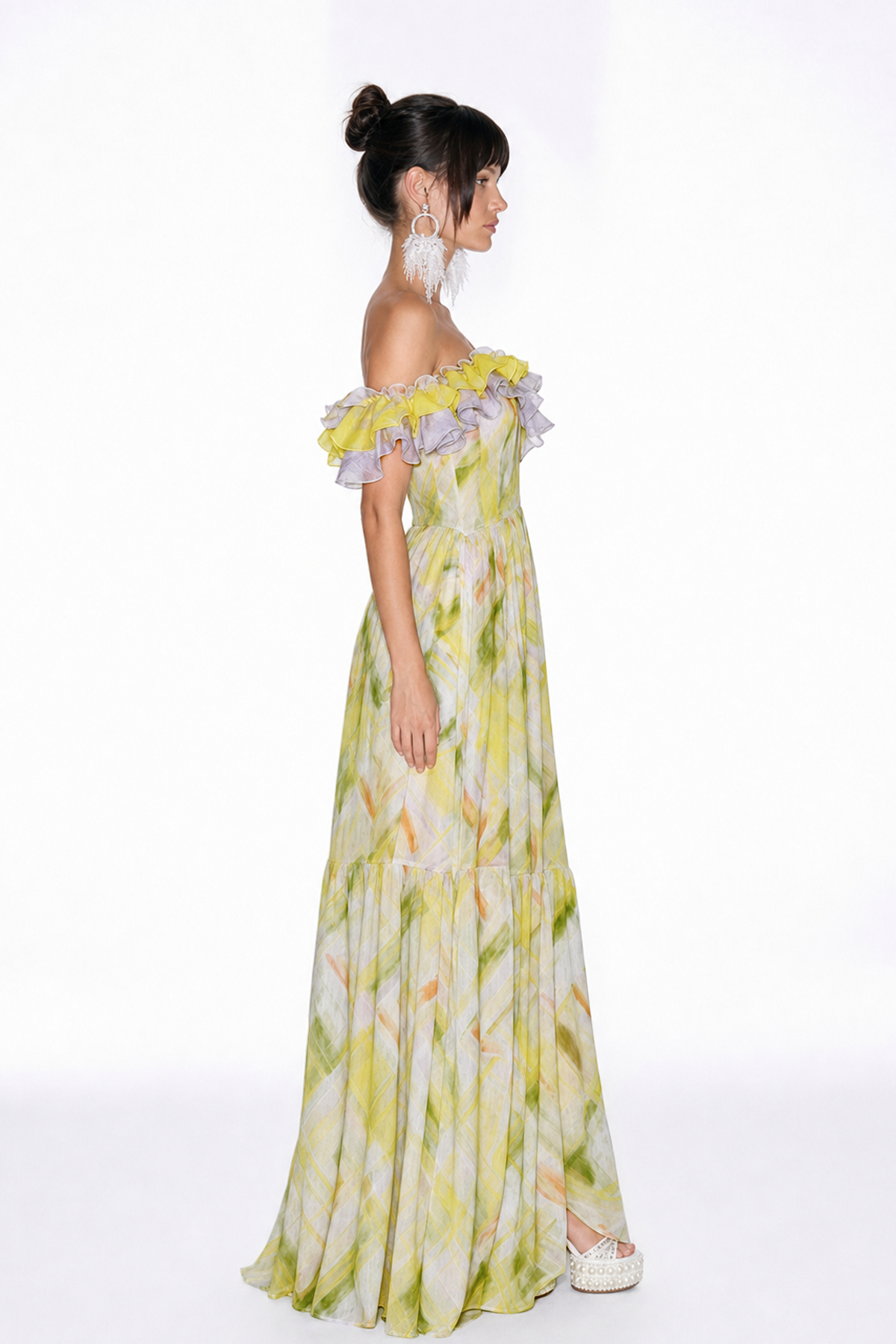 Ivelina Off Shoulder Ruffle Maxi Dress