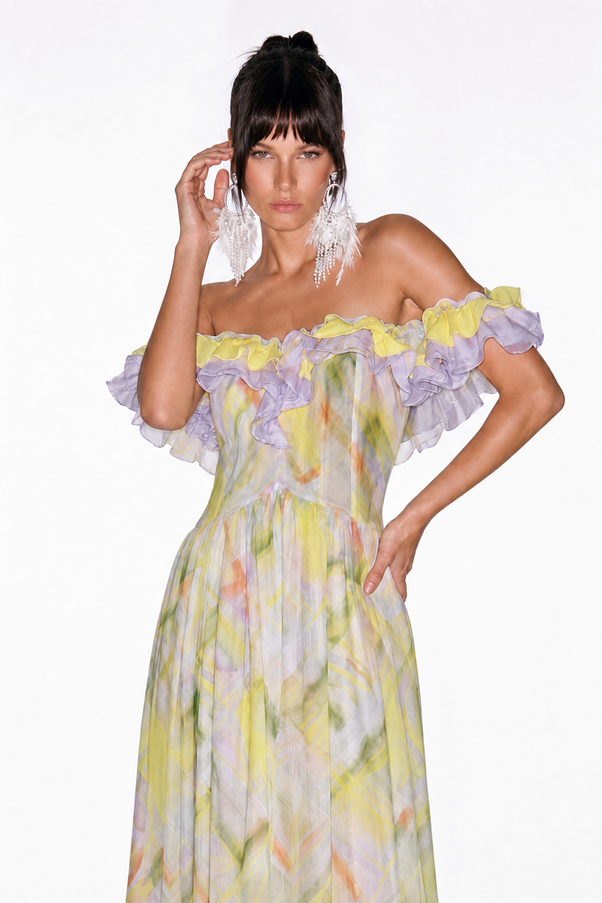 Ivelina Off Shoulder Ruffle Maxi Dress