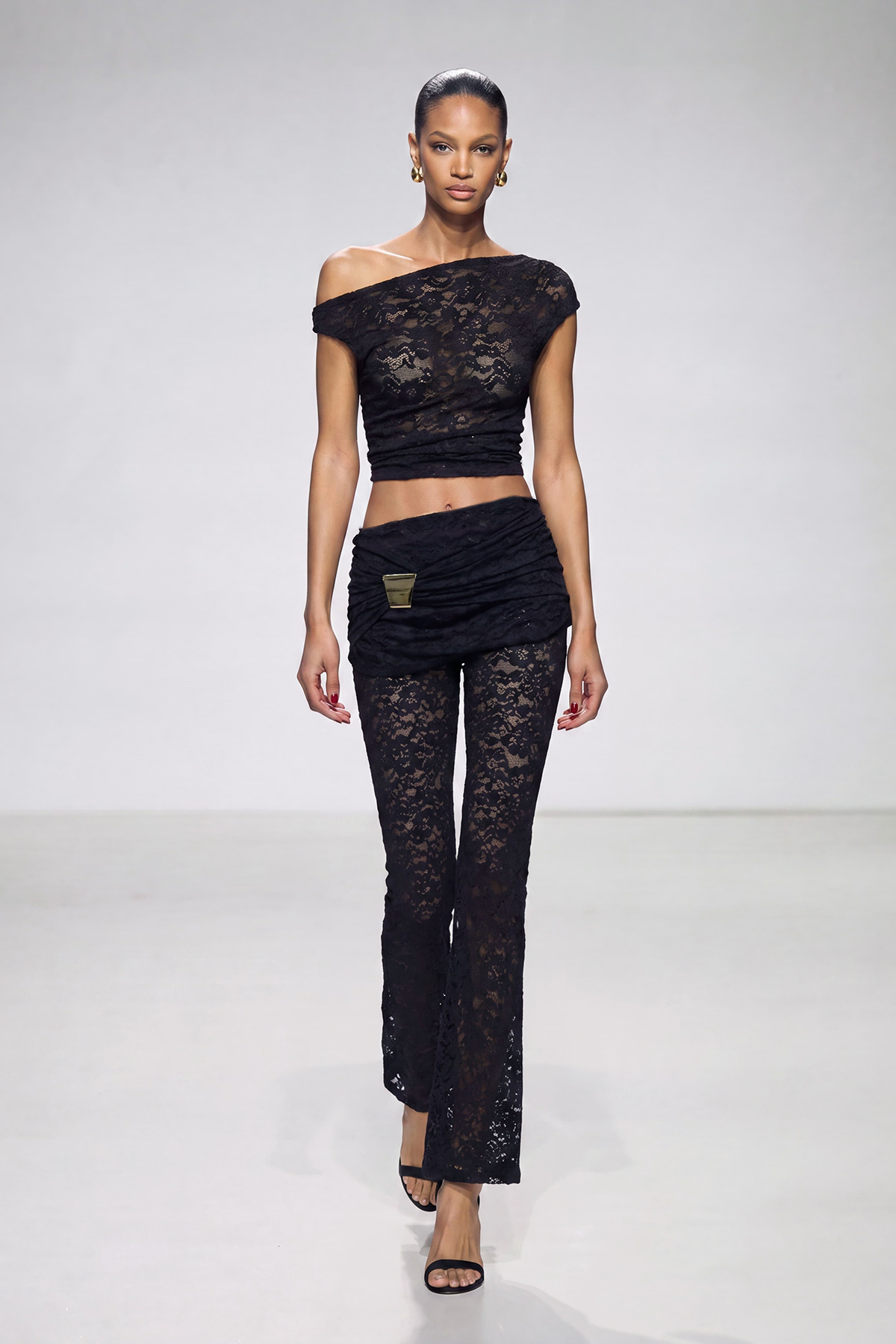 Ivet Asymmetric Lace Pants Set