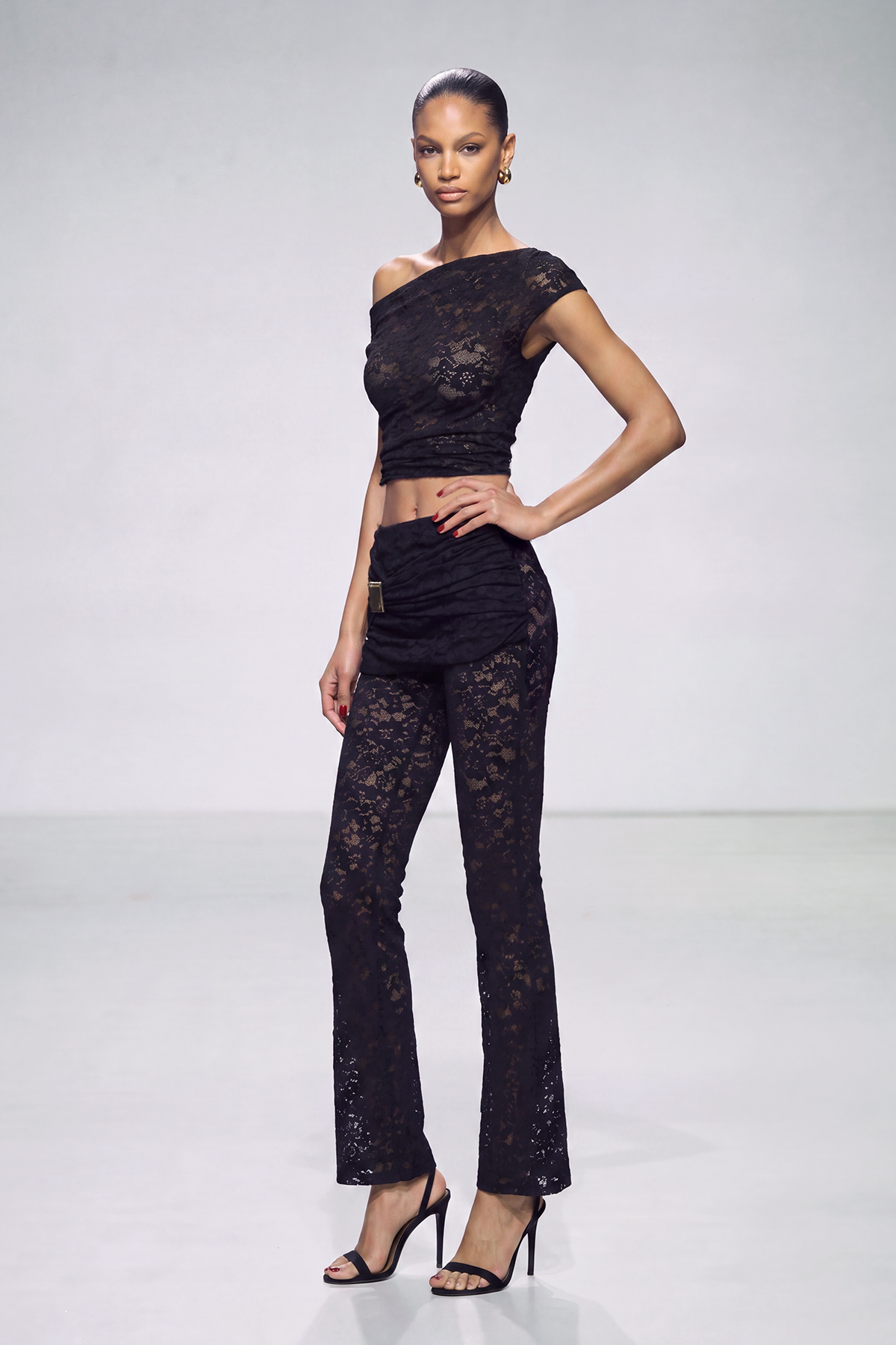 Ivet Asymmetric Lace Pants Set