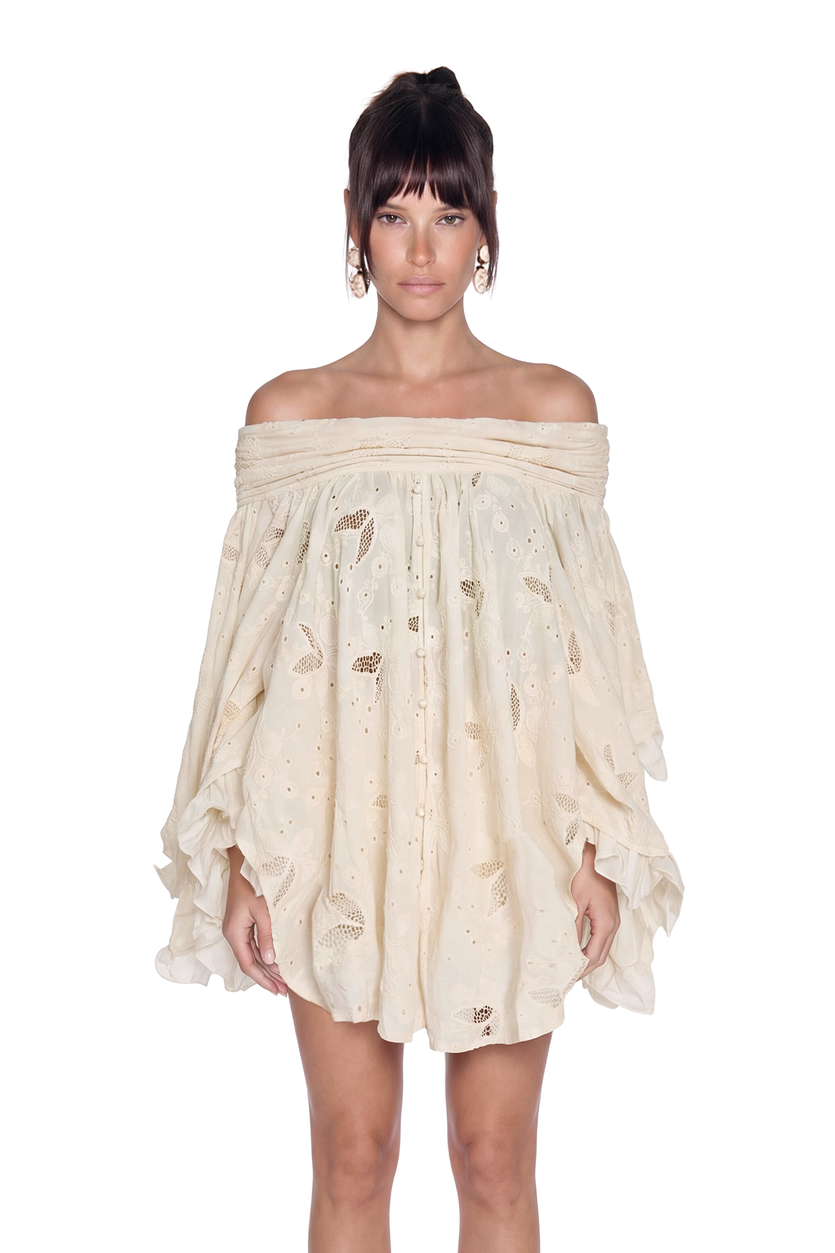 Iveta Ruffle Embroidered Skirt Set