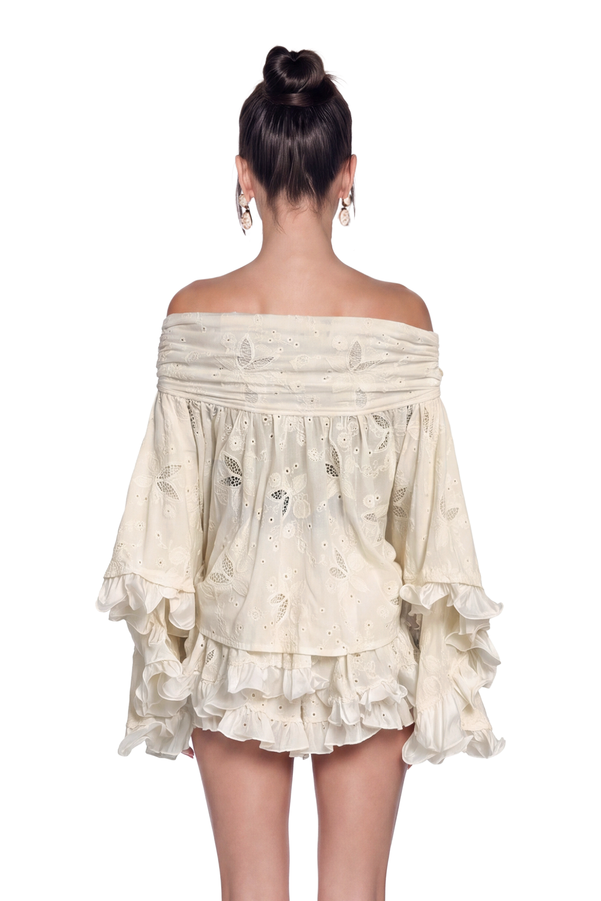 Iveta Ruffle Embroidered Skirt Set