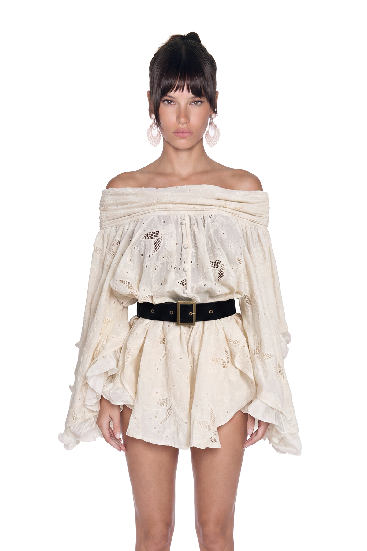 Iveta Ruffle Embroidered Skirt Set
