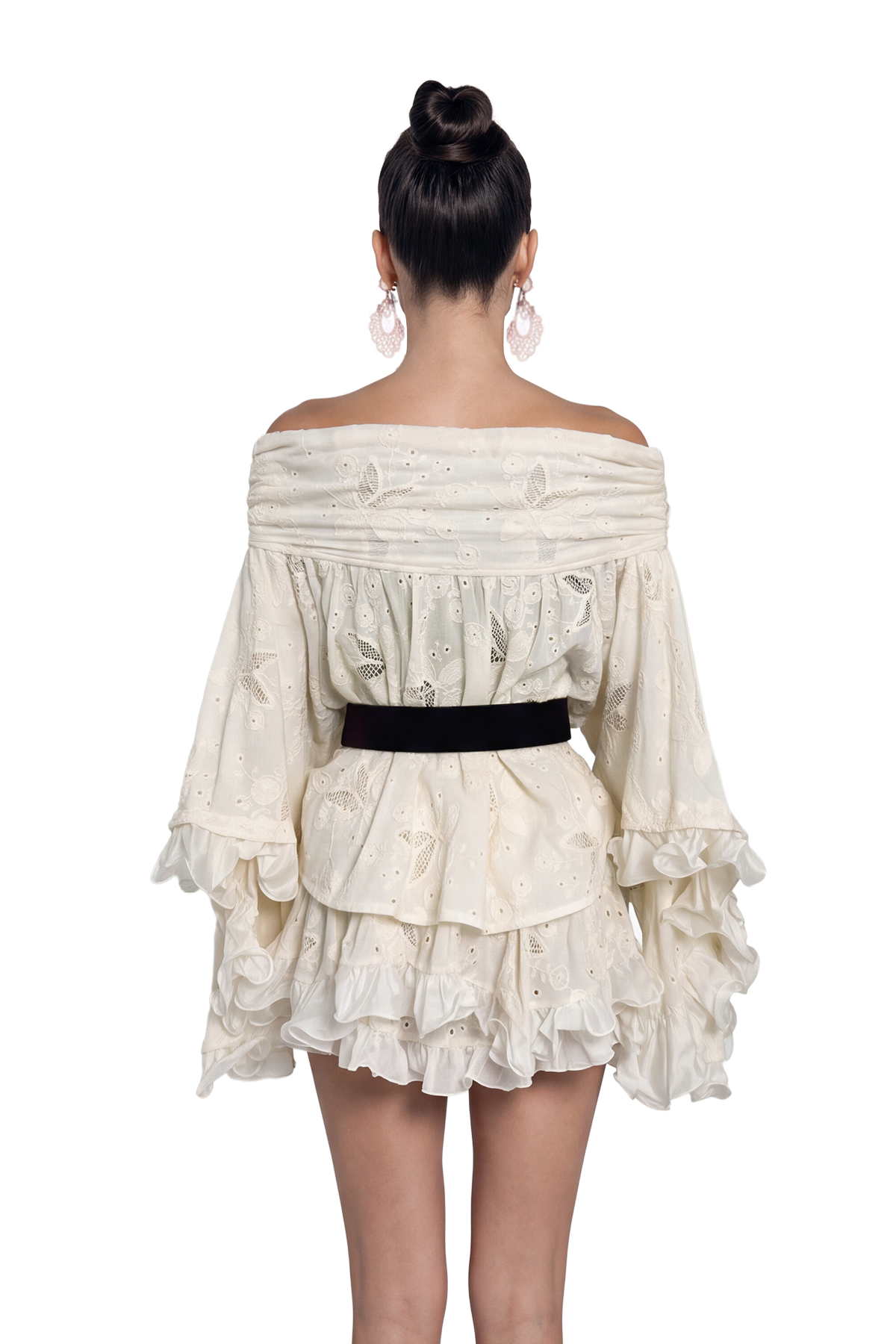Iveta Ruffle Embroidered Skirt Set