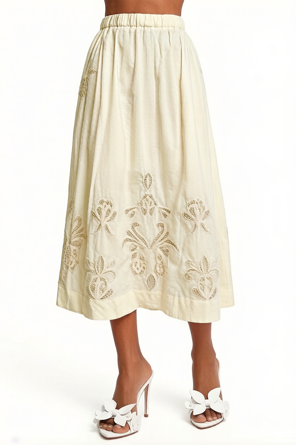 Ivica Embroidered Cutout Maxi Skirt