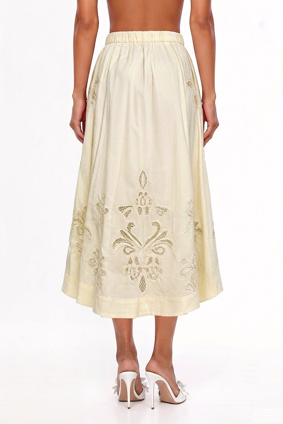 Ivica Embroidered Cutout Maxi Skirt
