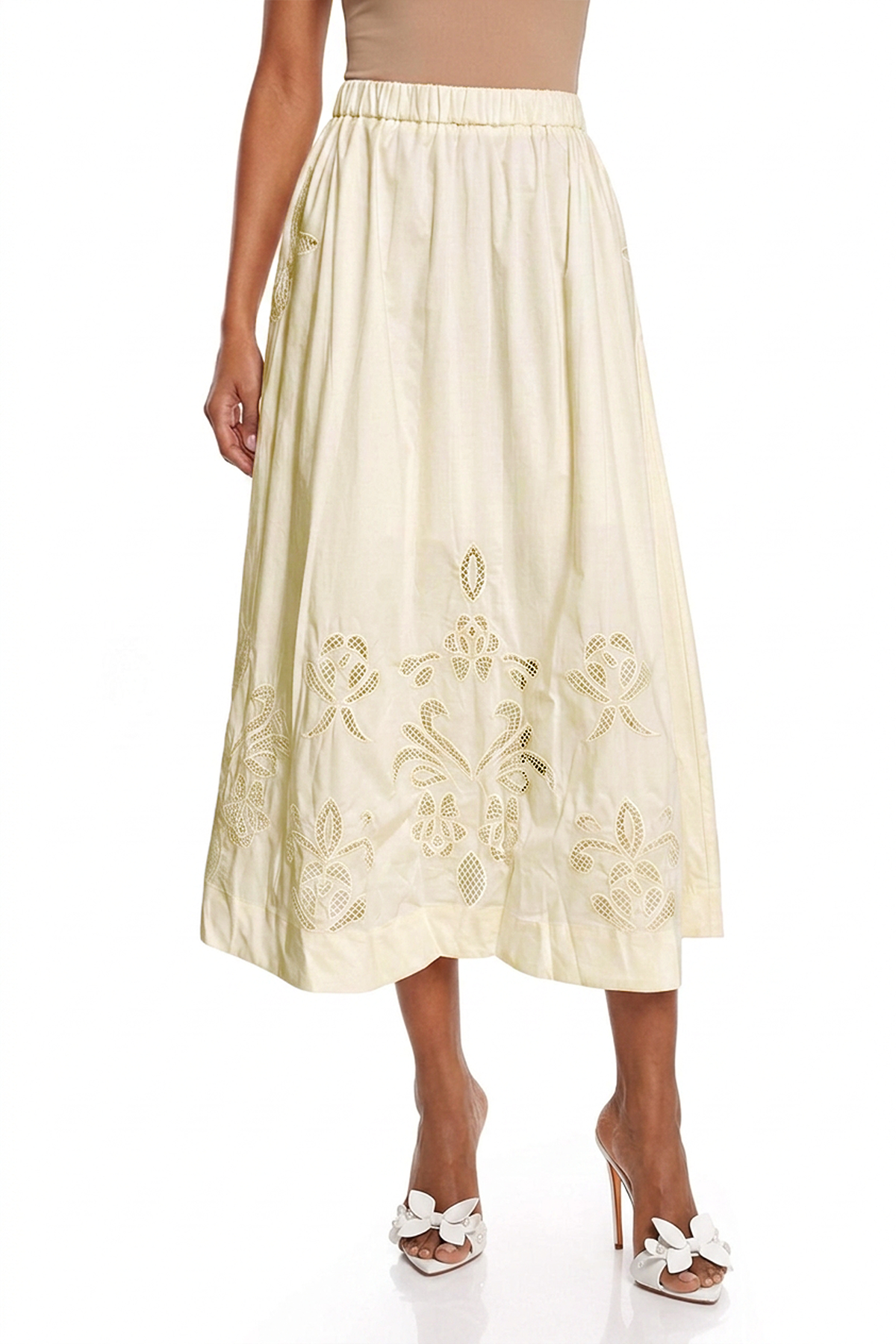 Ivica Embroidered Cutout Maxi Skirt