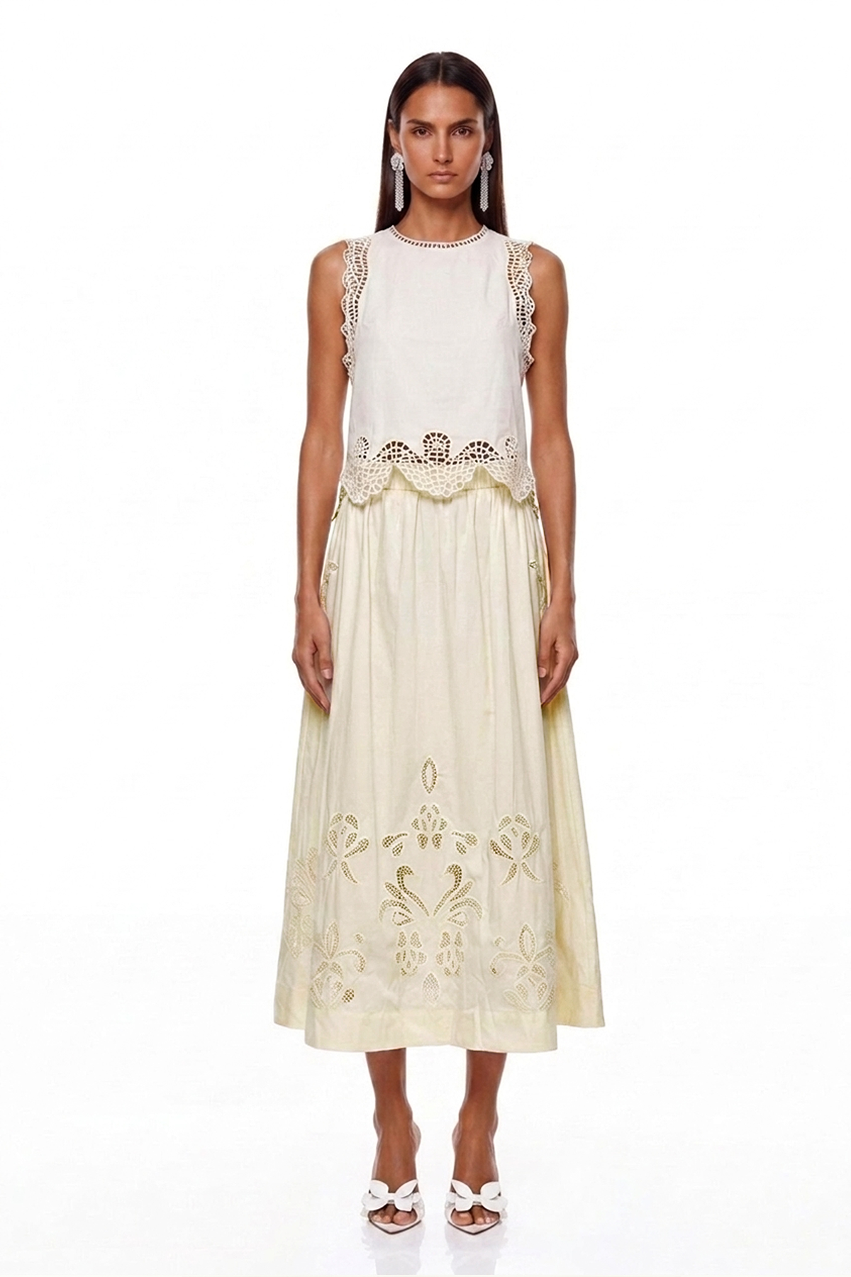 Ivica Embroidered Cutout Maxi Skirt