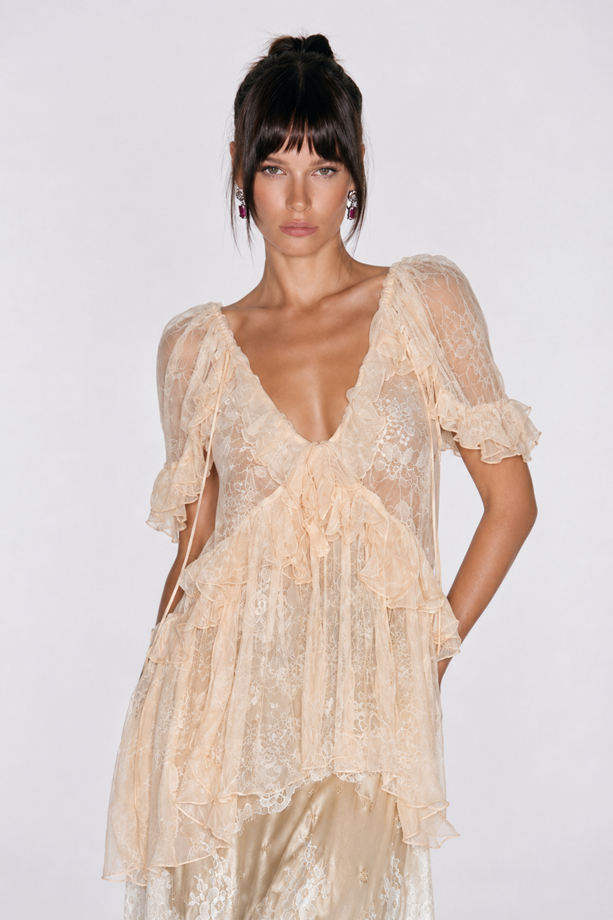 Ivka Lace Ruffle Top