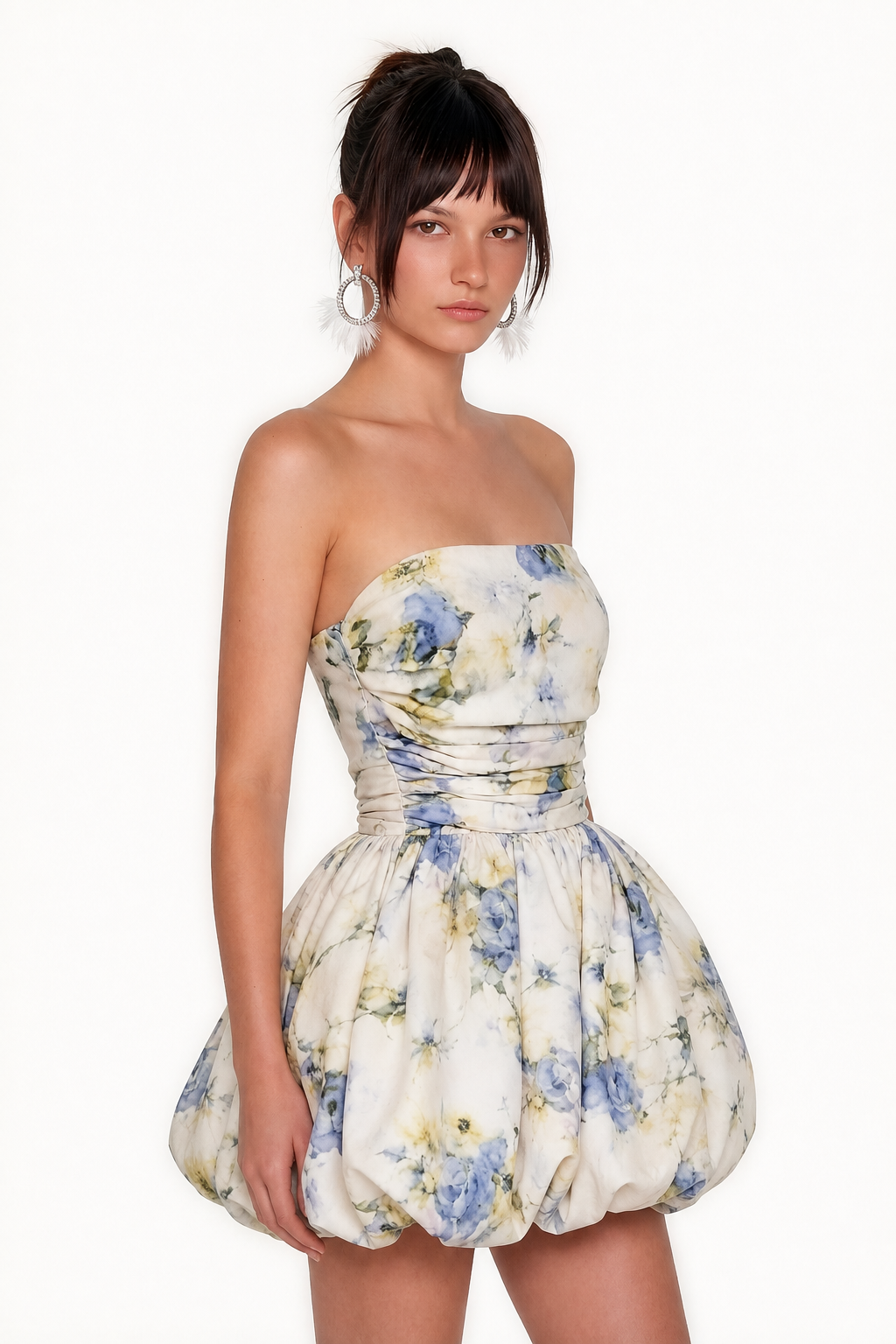 Ivona Floral Bubble Mini Dress