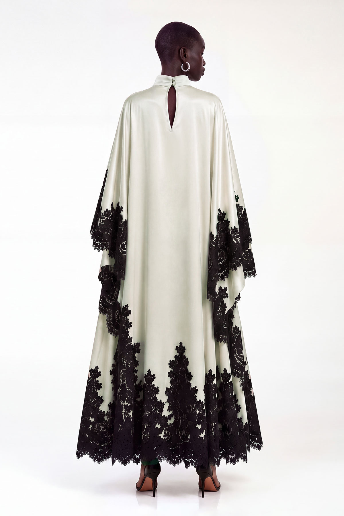 Ivonne Satin Lace Maxi Dress