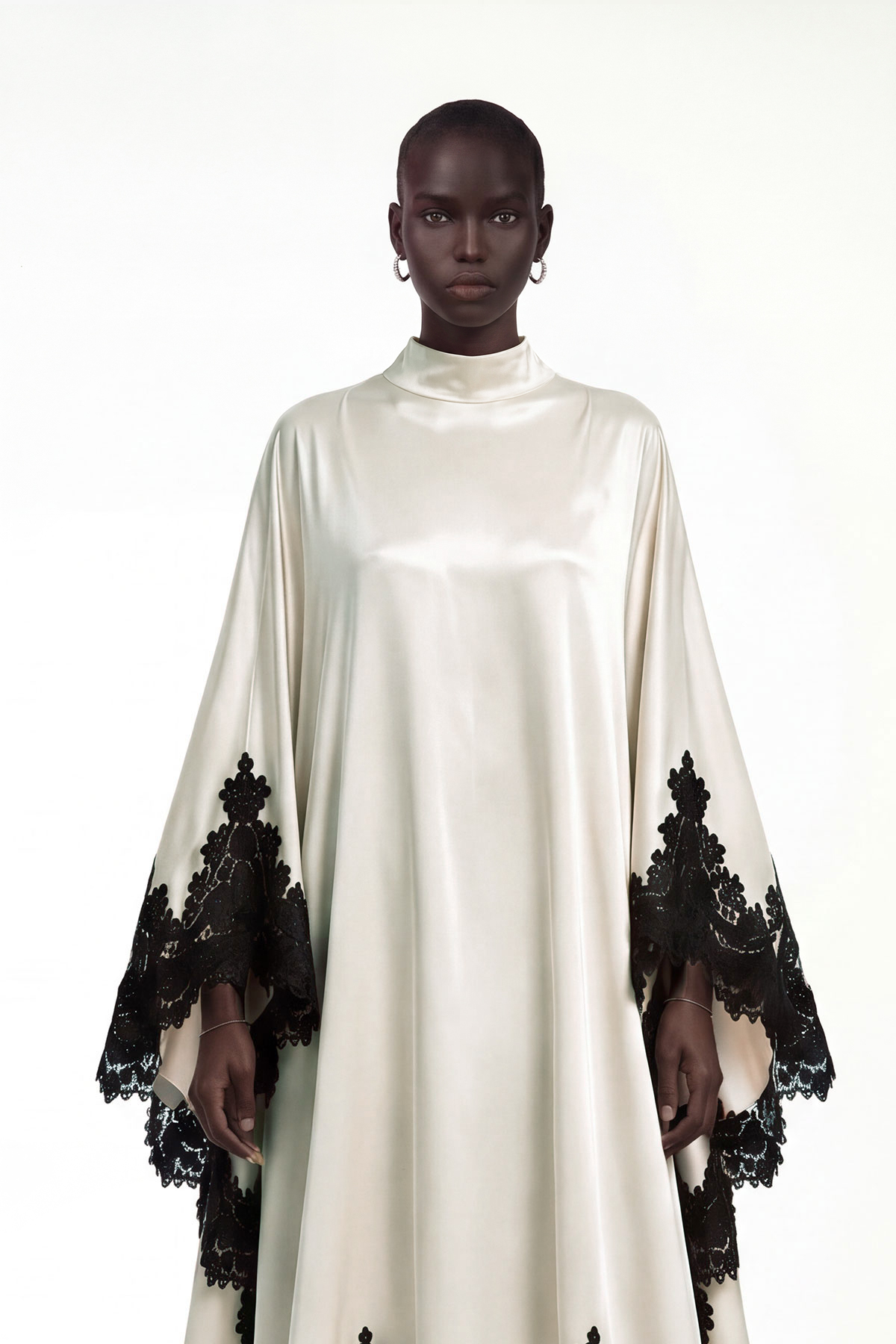 Ivonne Satin Lace Maxi Dress