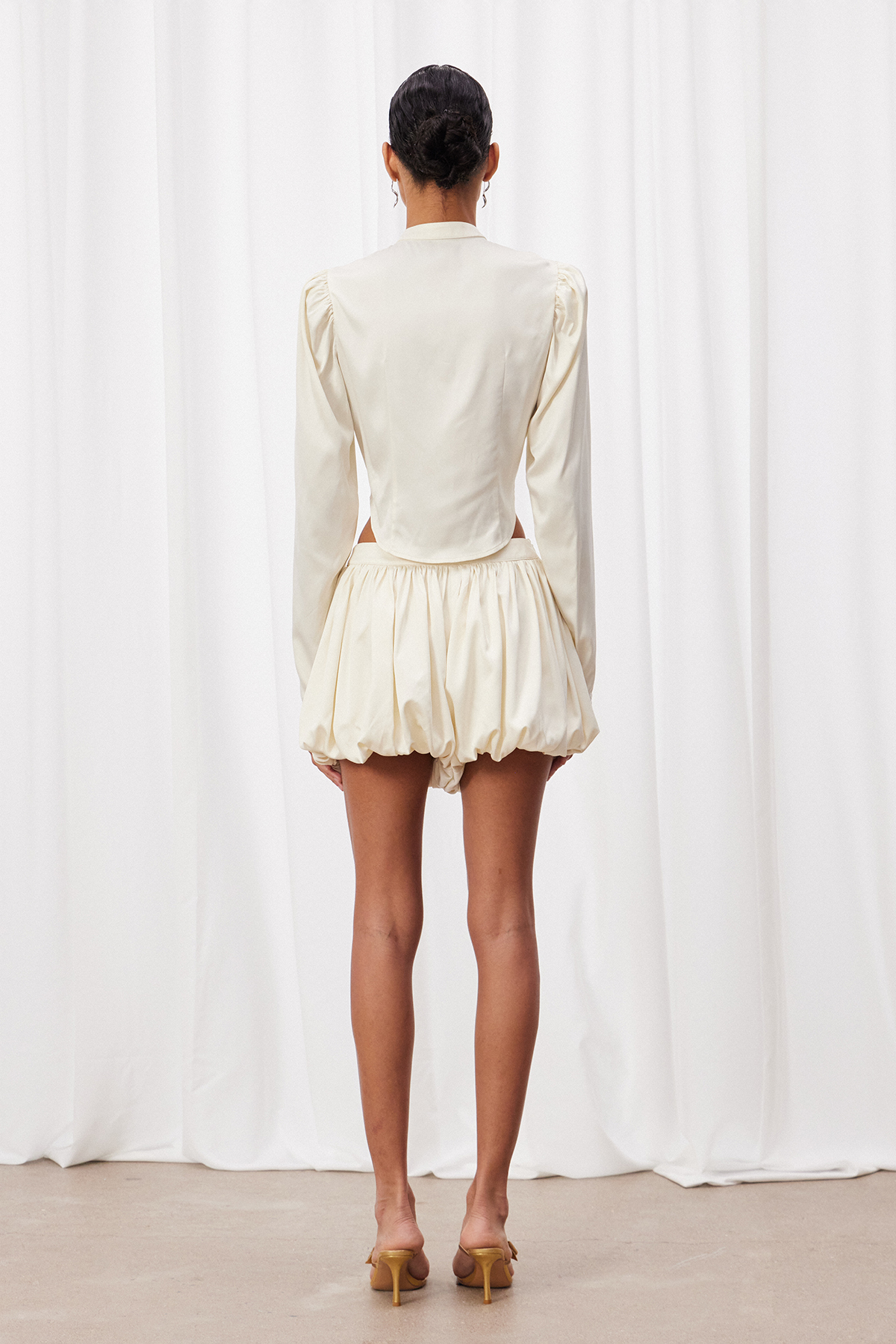 Iwo Satin Bubble Skirt Set