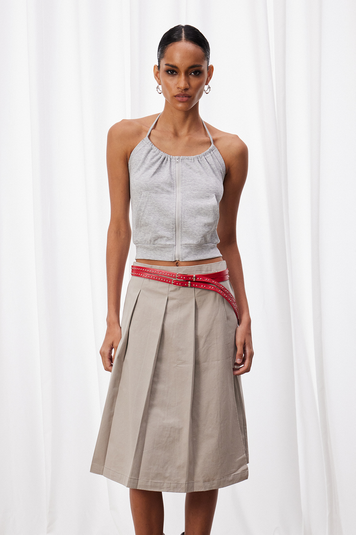 Iya Halter Neck Pleated Skirt Set