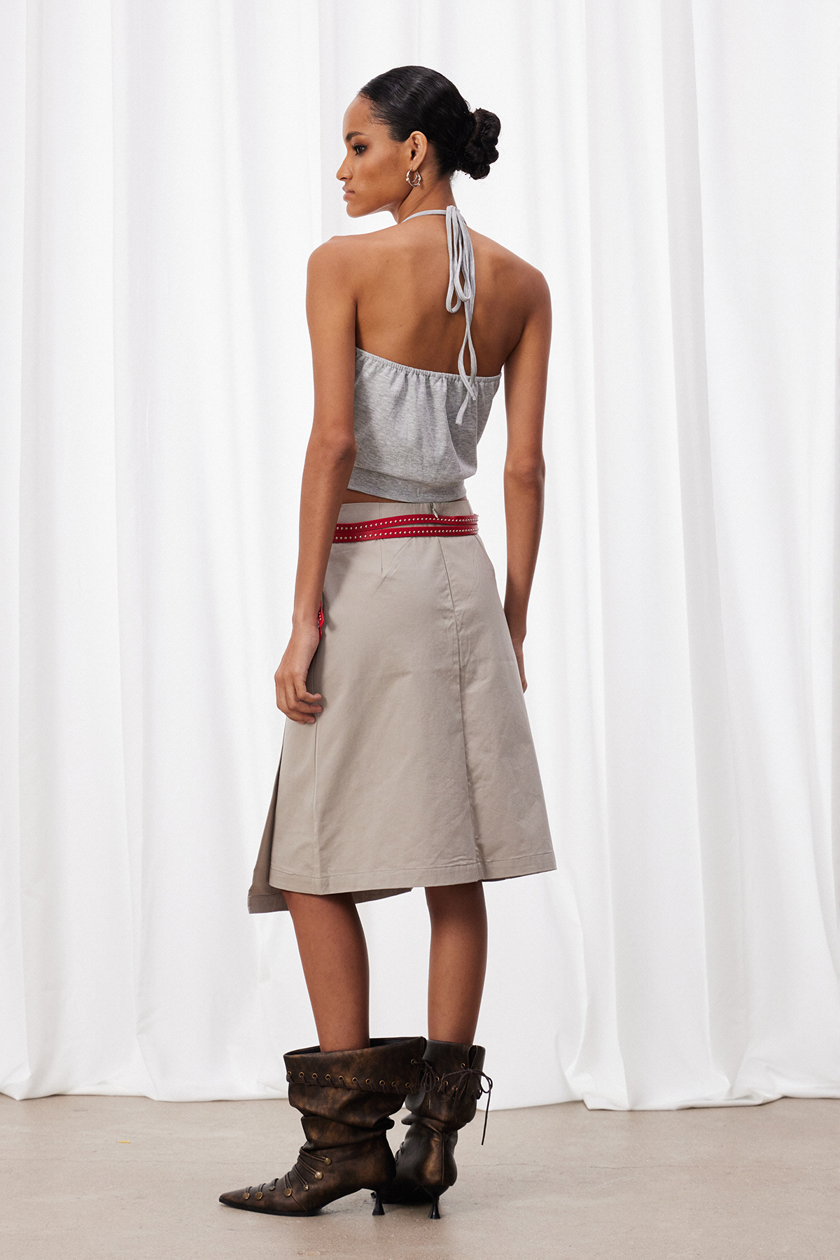 Iya Halter Neck Pleated Skirt Set