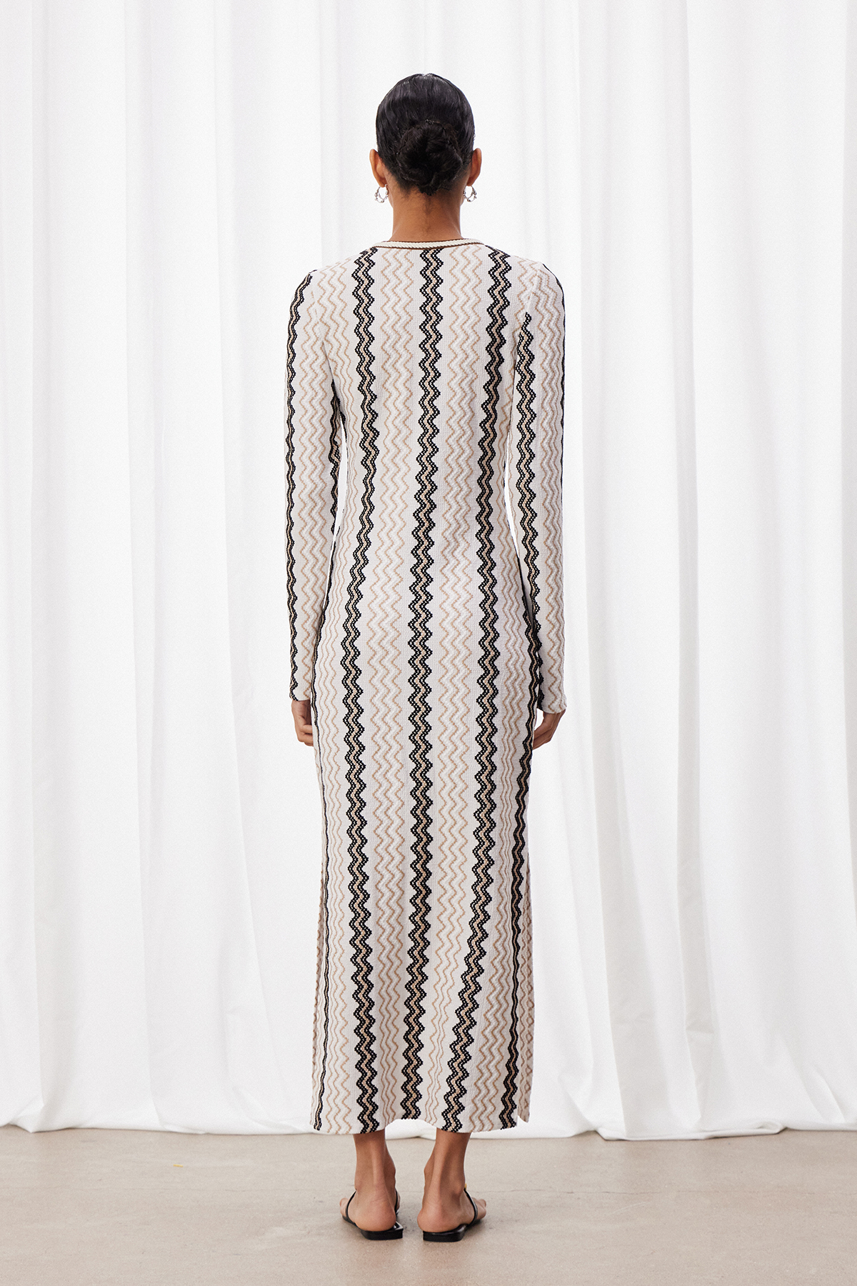 Iza Lace Up Stripe Maxi Dress