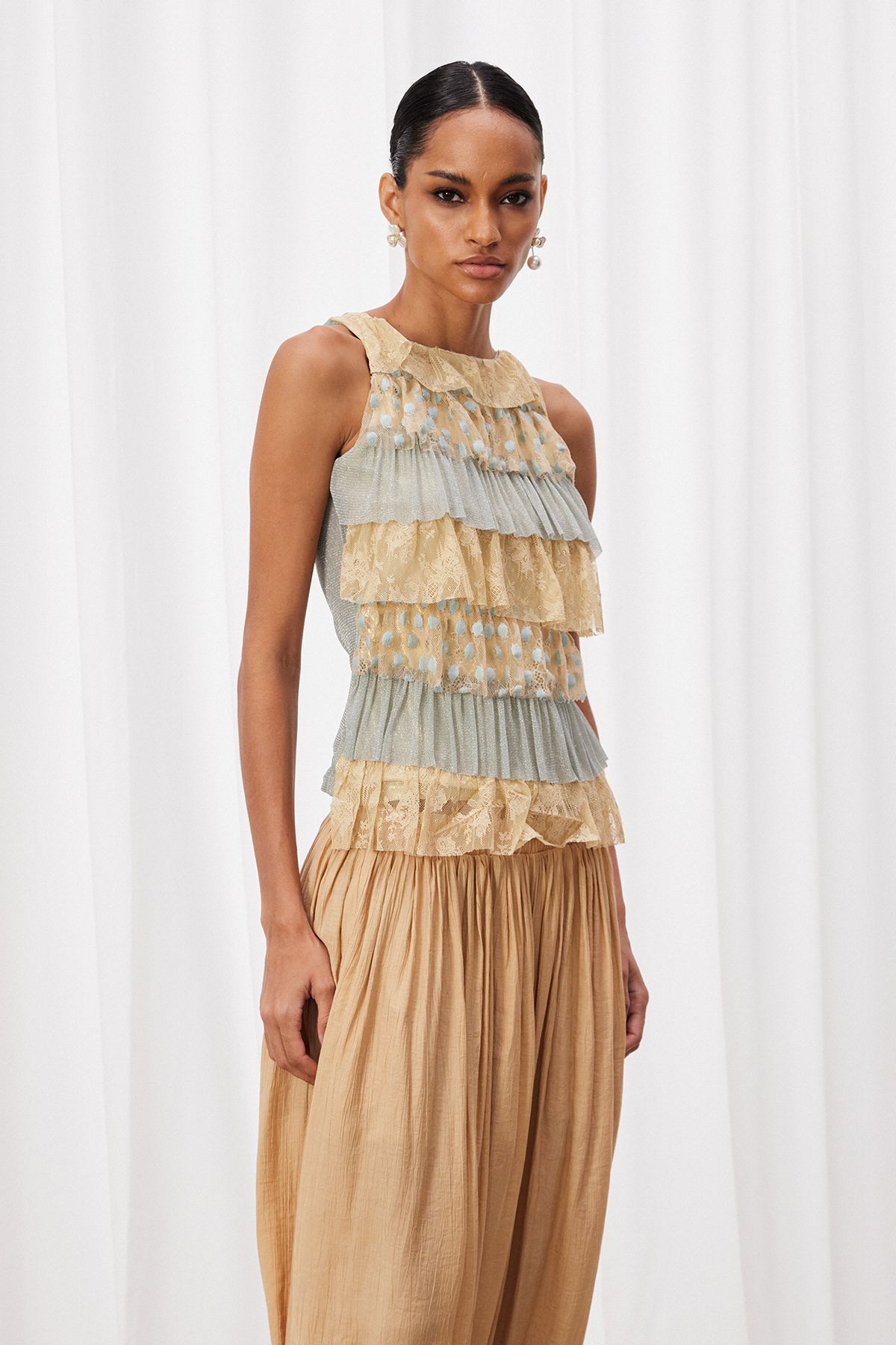Izabela Ruffle Glitter Top