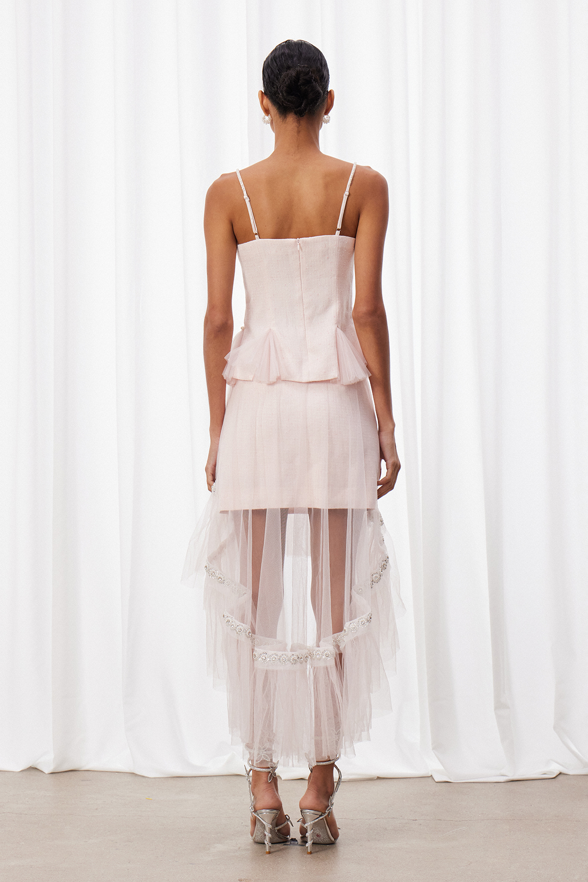 Izabella Pearl Mesh Skirt Set