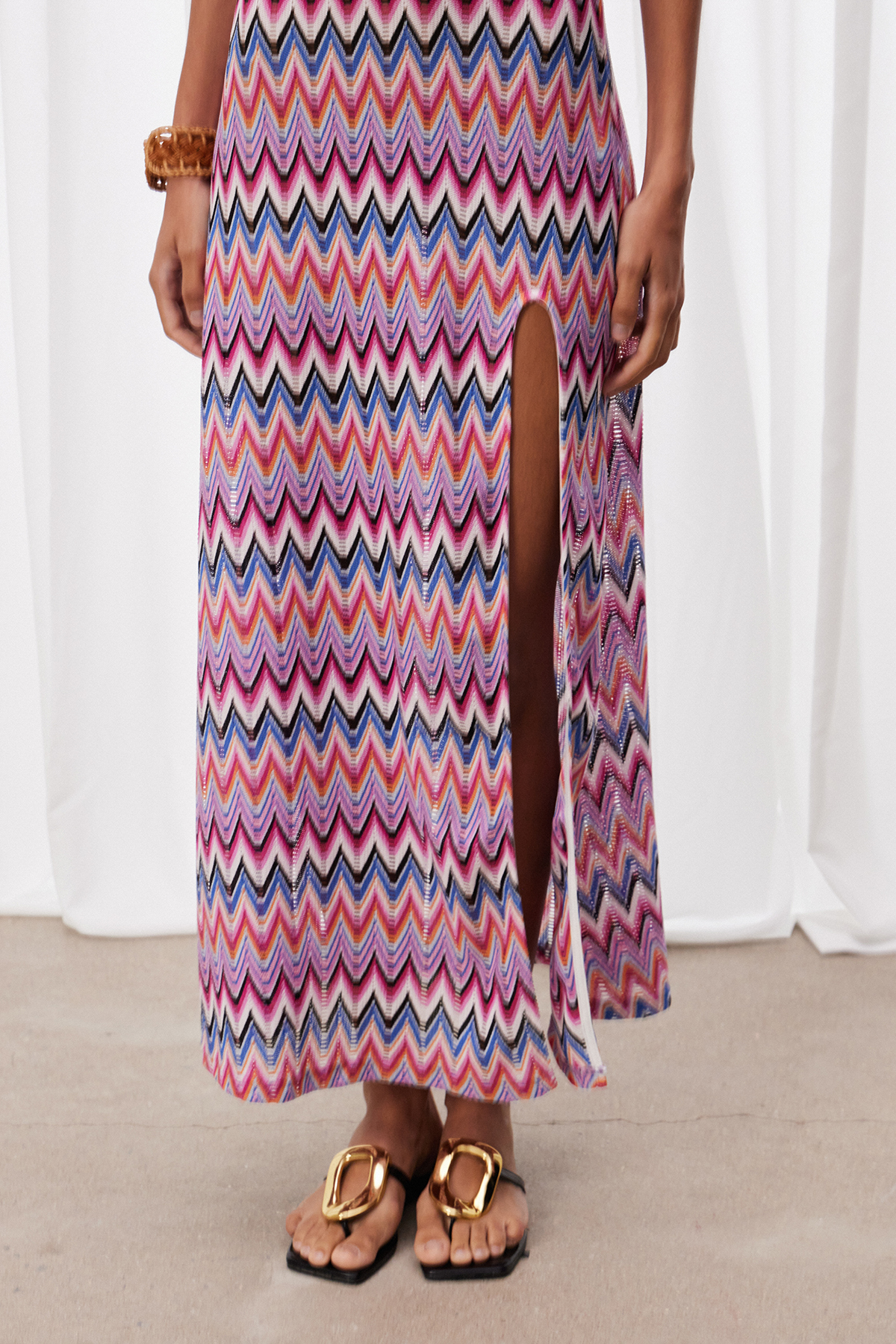 Izabelle Halter Neck Split Maxi Dress