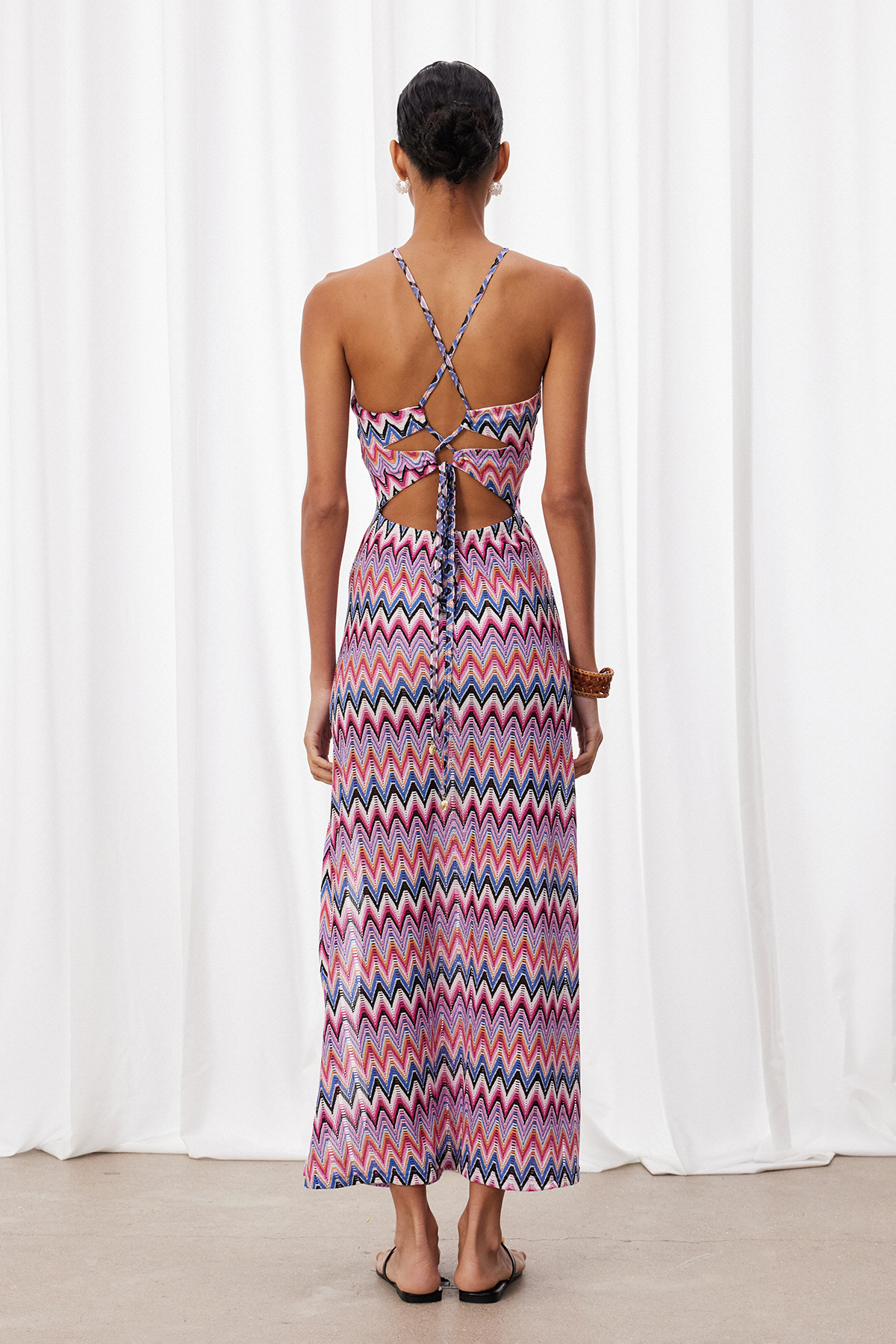 Izabelle Halter Neck Split Maxi Dress