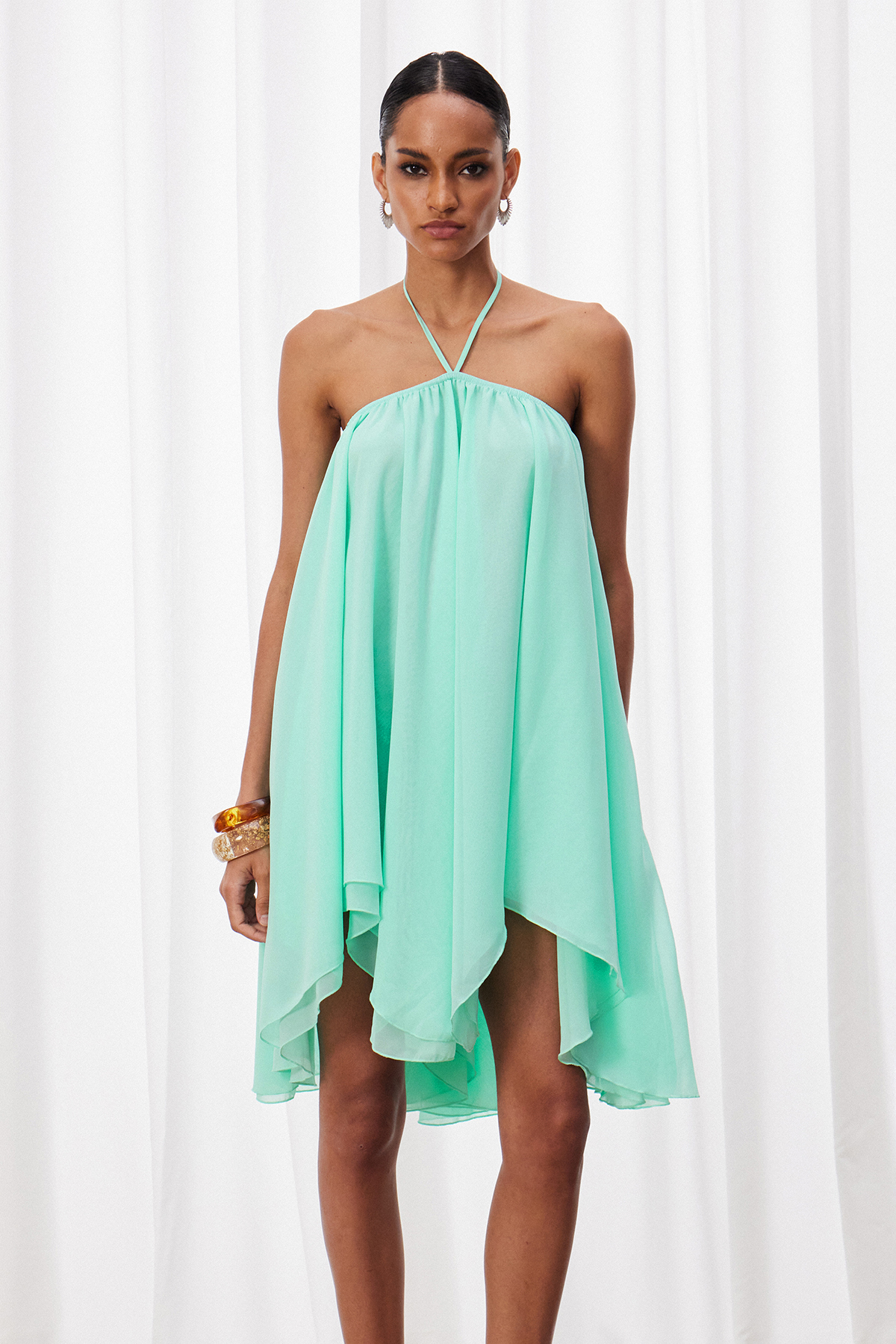 Izan Halter Neck Oversized Mini Dress