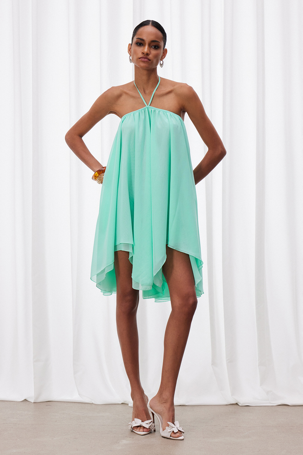 Izan Halter Neck Oversized Mini Dress